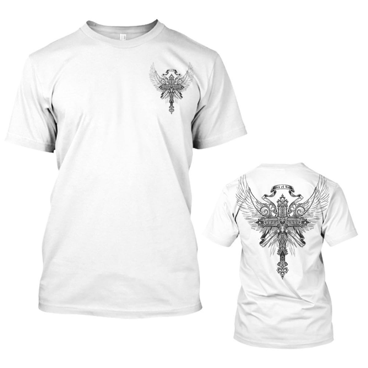 New Men's T-Shirts Interesting Angel Wings 3D Printed Casual Short-Sleeved T-Shirts