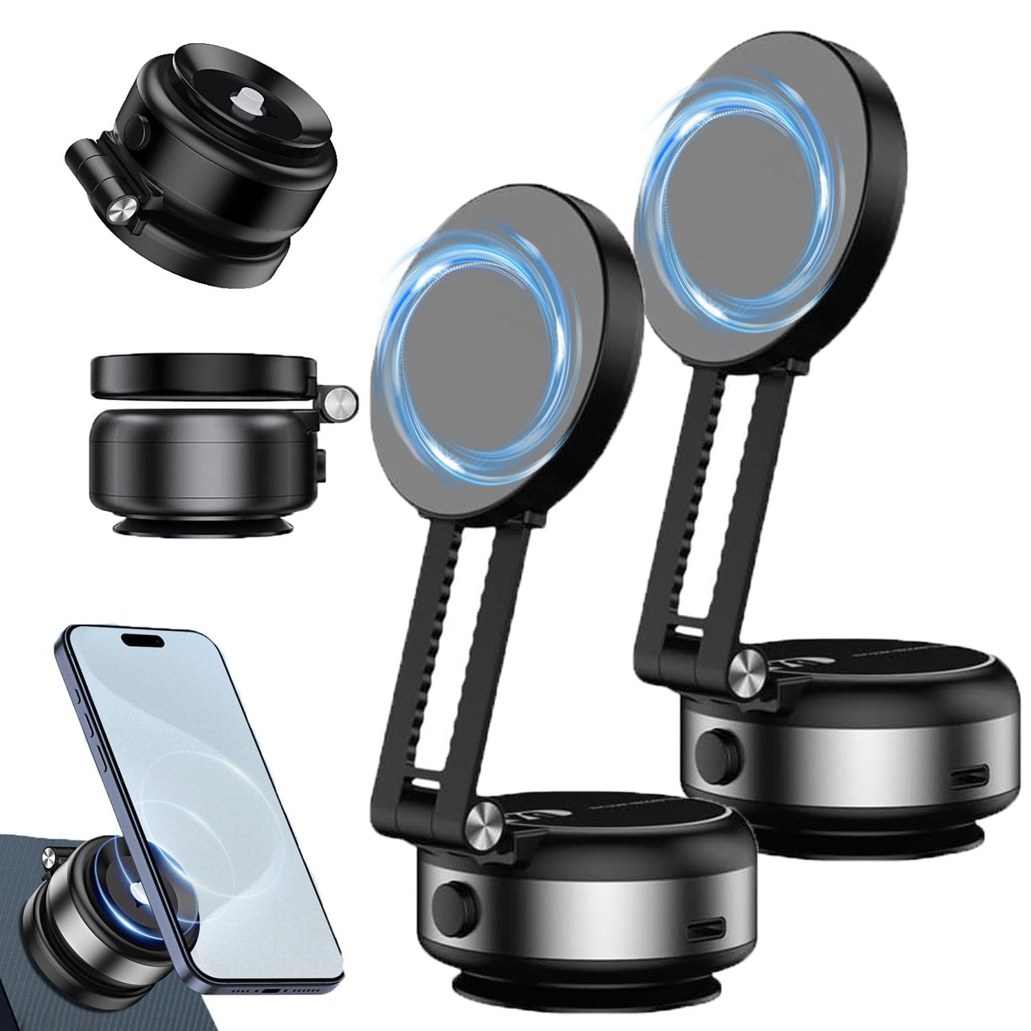 Nixive Phone Holder, Maggripn Go 360 Phone Holder, Maggripn'go 360, Nixivie Magnet PhoneHolder, Nixove PhoneHolder, 360 Adjustable Electric Vacuum Magnetic Suction Cup PhoneMount, 2.0 (1)
