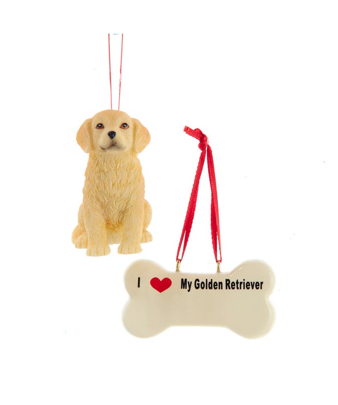 I love My Golden Retriever With Dog Bone Ornaments