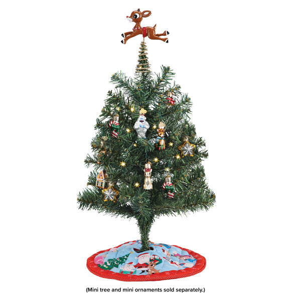 Mini Rudolph The Red Nose Reindeer Tree Topper and Skirt