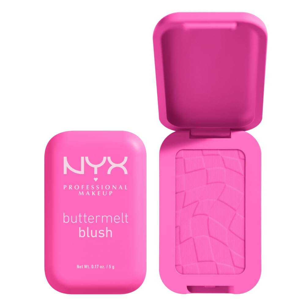 NYX PROFESSIONAL MAKEUP Buttermelt Powder Blush, Fade and Transfer-Resistant Blush, Up to 12HR Make Up Wear, Vegan Formula - Butta Together