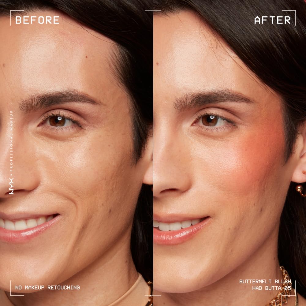 NYX PROFESSIONAL MAKEUP Buttermelt Powder Blush, Fade and Transfer-Resistant Blush, Up to 12HR Make Up Wear, Vegan Formula - Butta Together