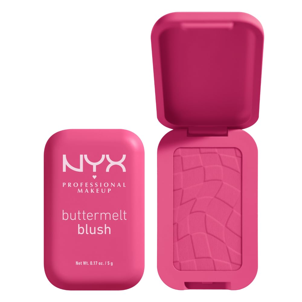 NYX PROFESSIONAL MAKEUP Buttermelt Powder Blush, Fade and Transfer-Resistant Blush, Up to 12HR Make Up Wear, Vegan Formula - Butta Together