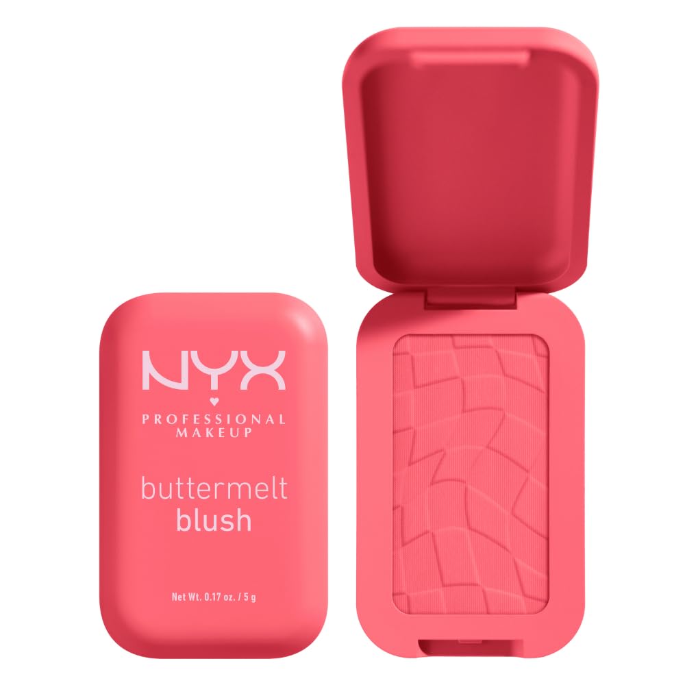 NYX PROFESSIONAL MAKEUP Buttermelt Powder Blush, Fade and Transfer-Resistant Blush, Up to 12HR Make Up Wear, Vegan Formula - Butta Together