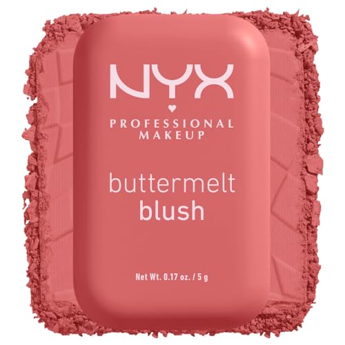 NYX PROFESSIONAL MAKEUP Buttermelt Powder Blush, Fade and Transfer-Resistant Blush, Up to 12HR Make Up Wear, Vegan Formula - Butta Together