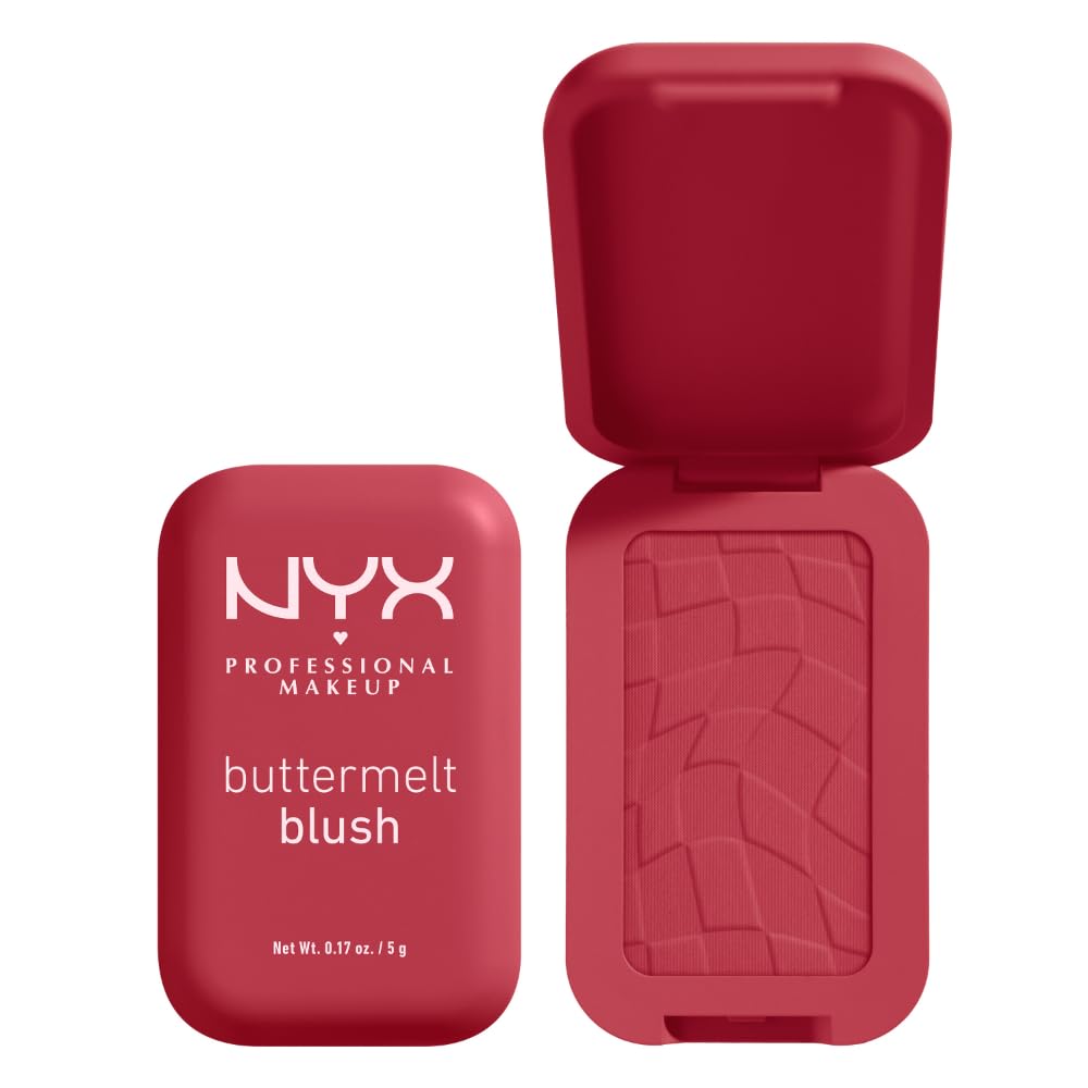 NYX PROFESSIONAL MAKEUP Buttermelt Powder Blush, Fade and Transfer-Resistant Blush, Up to 12HR Make Up Wear, Vegan Formula - Butta Together