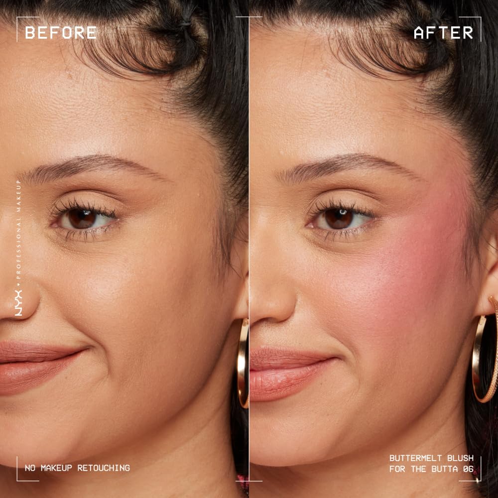 NYX PROFESSIONAL MAKEUP Buttermelt Powder Blush, Fade and Transfer-Resistant Blush, Up to 12HR Make Up Wear, Vegan Formula - Butta Together