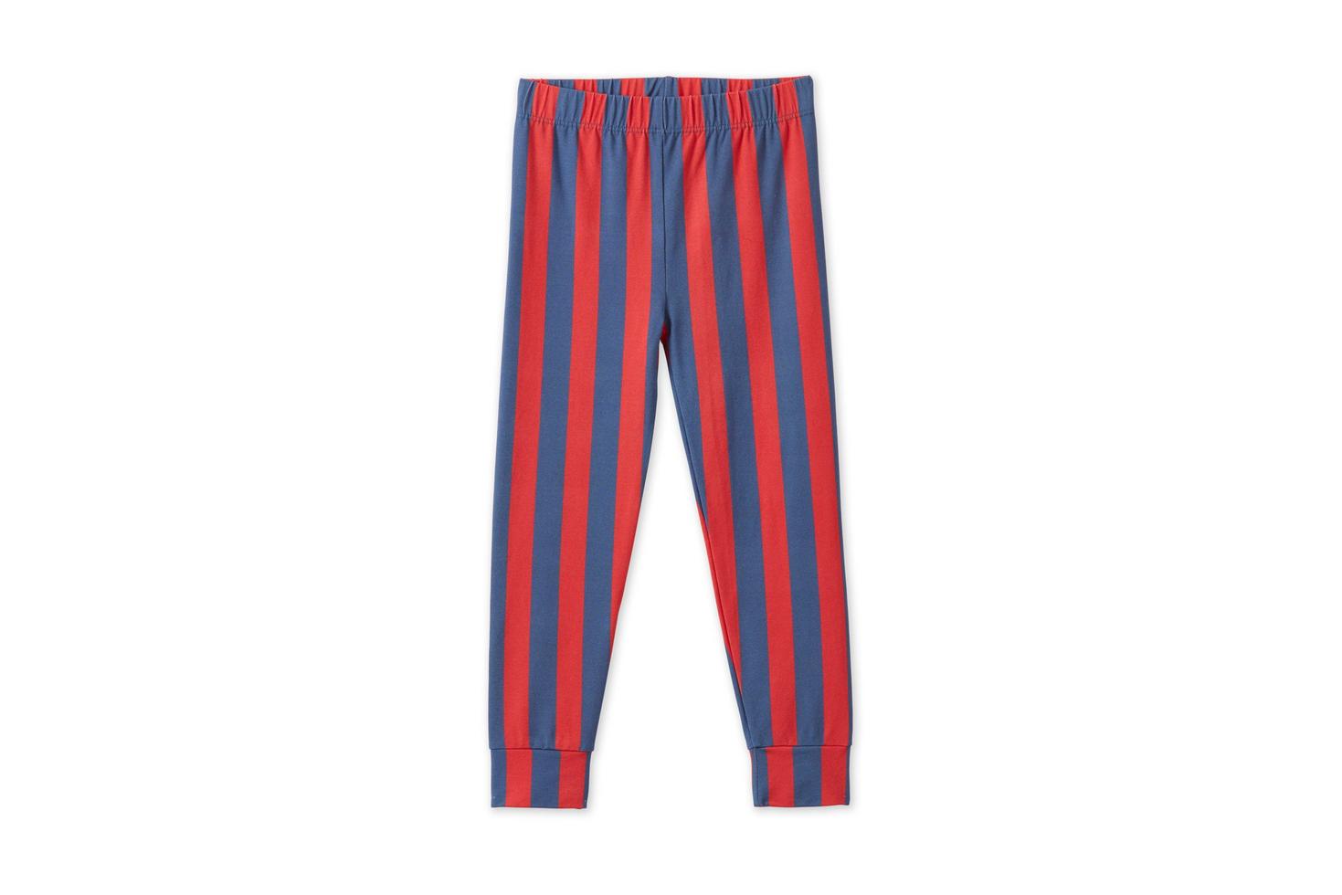 Baby Striped Tencel™ Leggings - Blue/Red Stripe