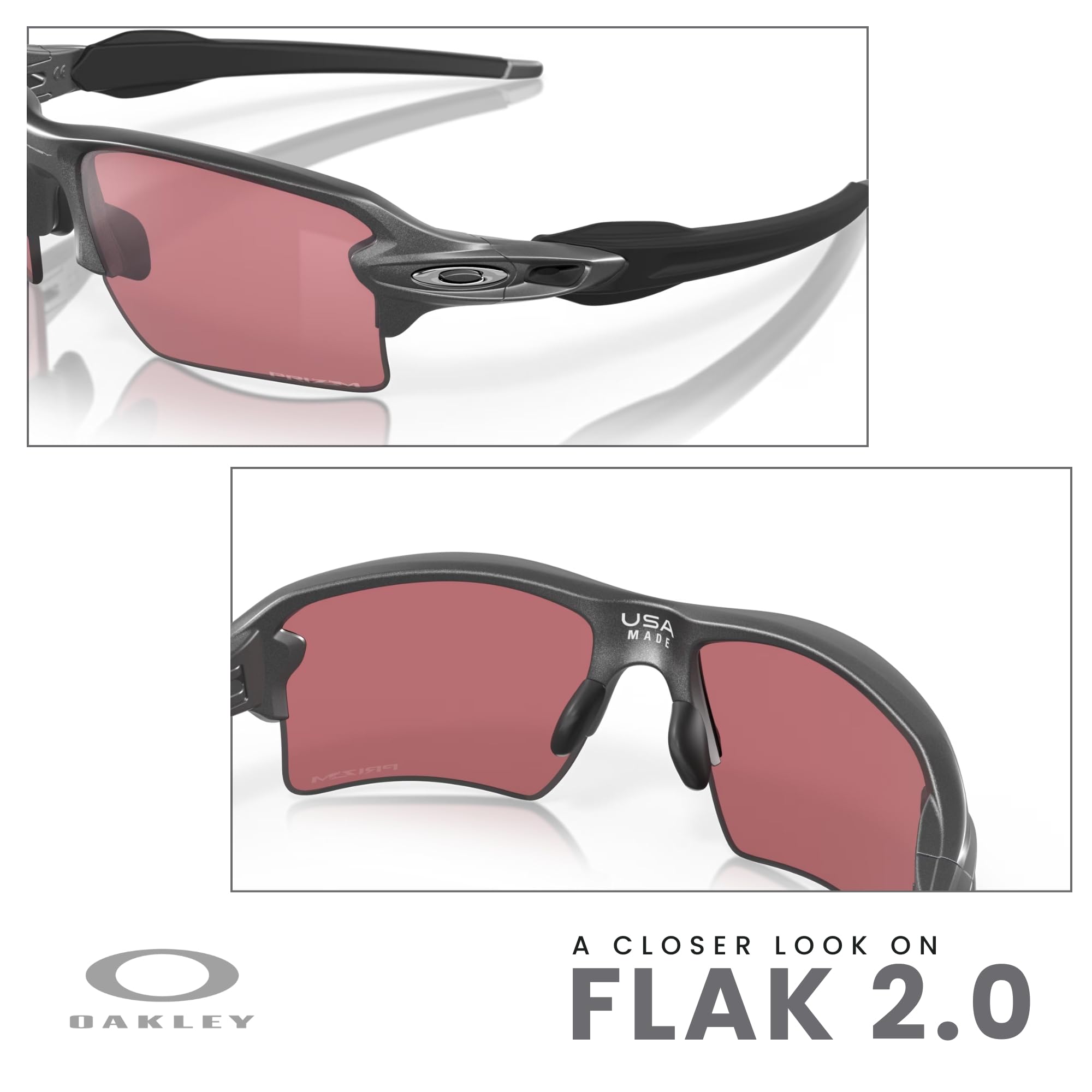 Oakley Flak 2.0 XL OO9188 Rectangle Sunglasses For Men + BUNDLE Leash + Designer iWear Care Kit