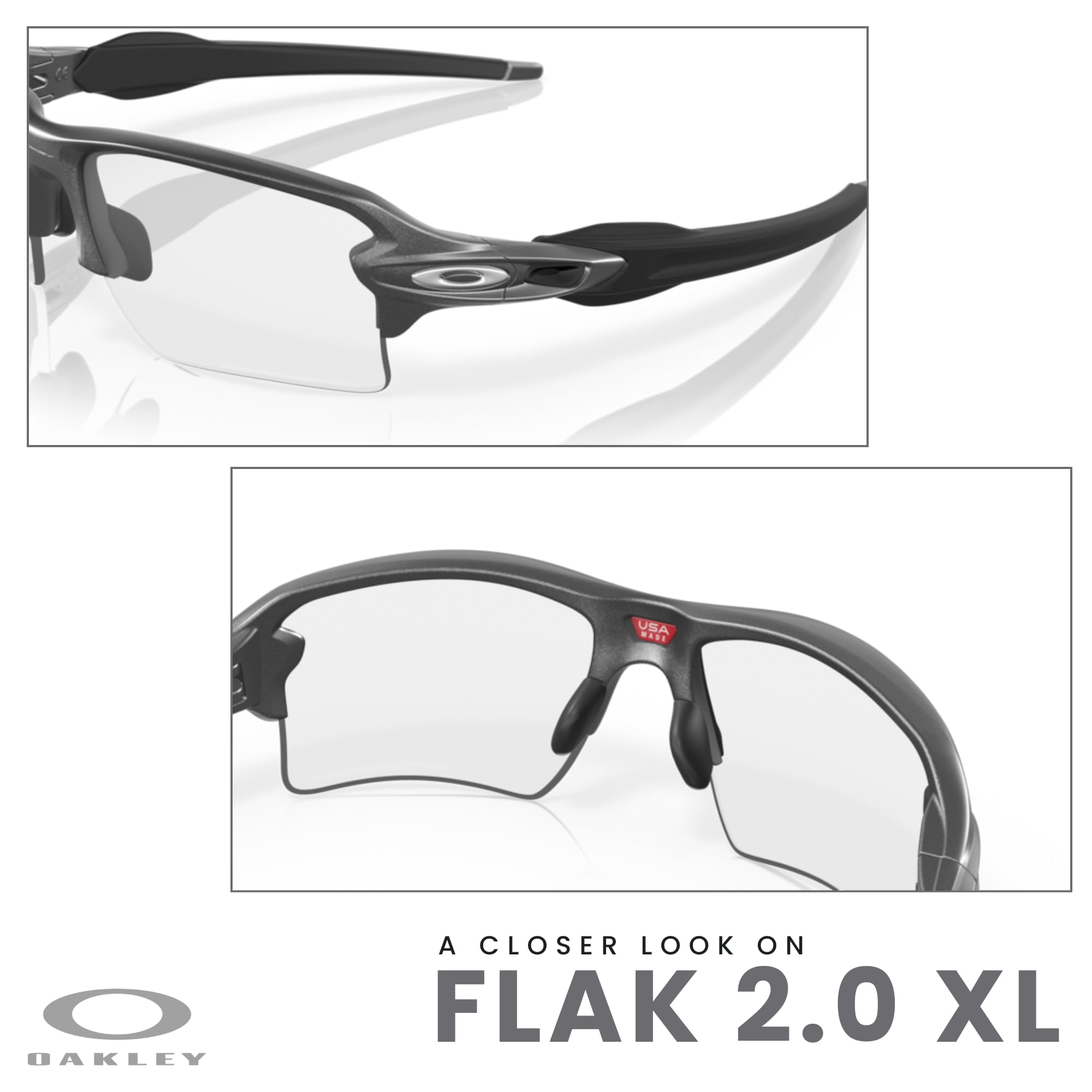 Oakley Flak 2.0 XL OO9188 Rectangle Sunglasses For Men + BUNDLE Leash + Designer iWear Care Kit