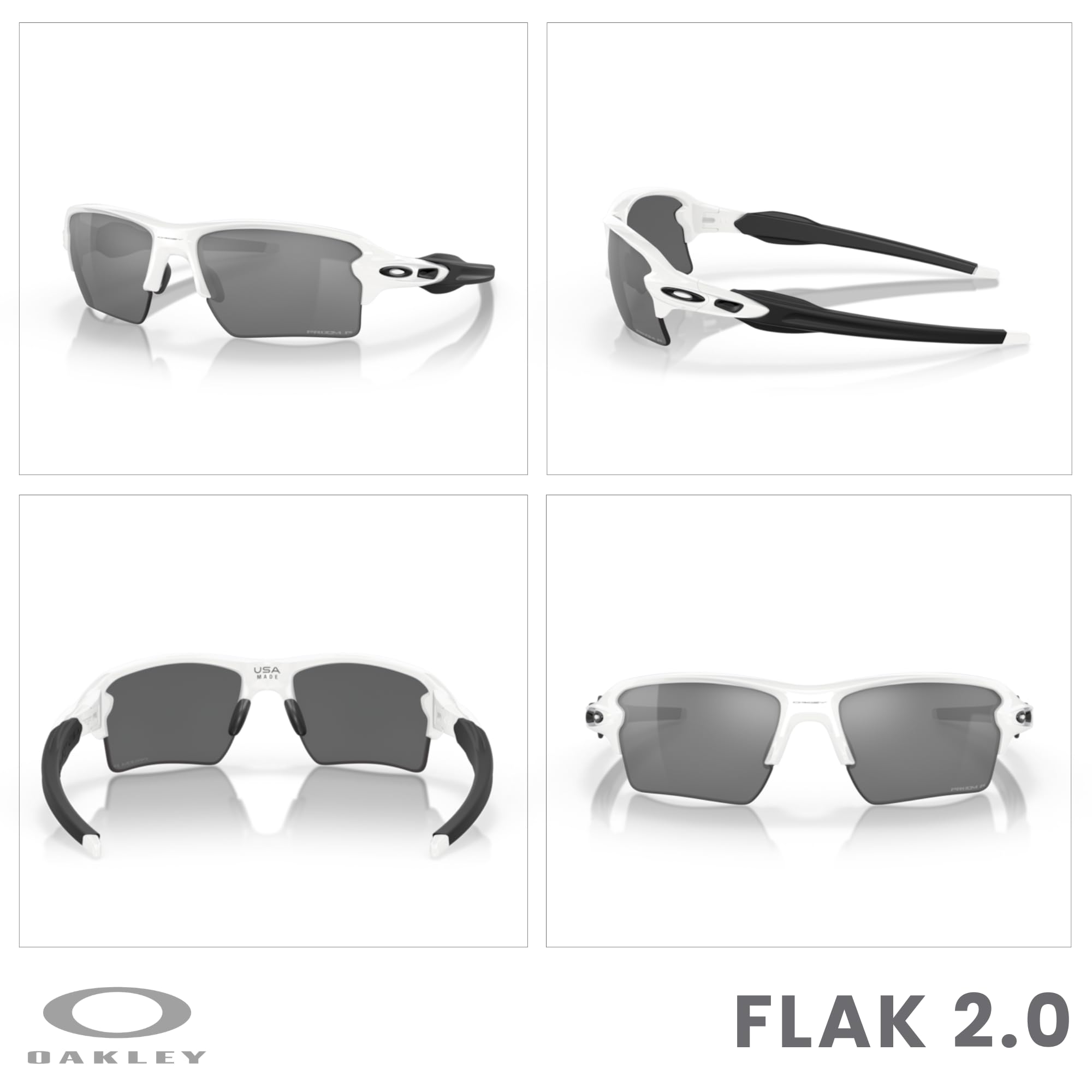 Oakley Flak 2.0 XL OO9188 Rectangle Sunglasses For Men + BUNDLE Leash + Designer iWear Care Kit