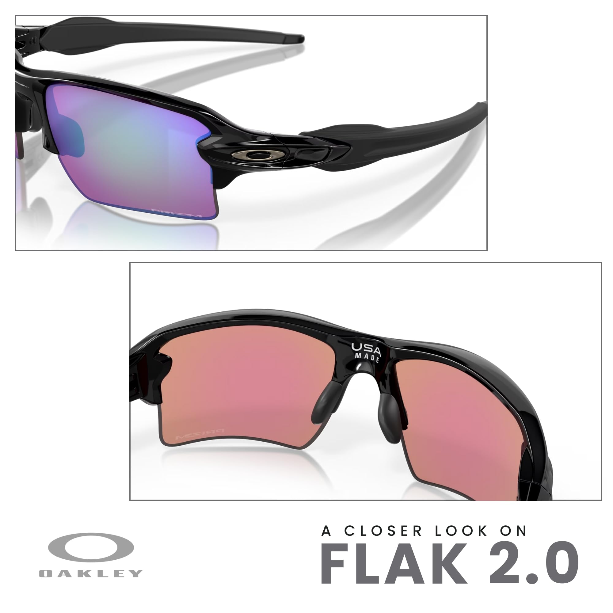Oakley Flak 2.0 XL OO9188 Rectangle Sunglasses For Men + BUNDLE Leash + Designer iWear Care Kit