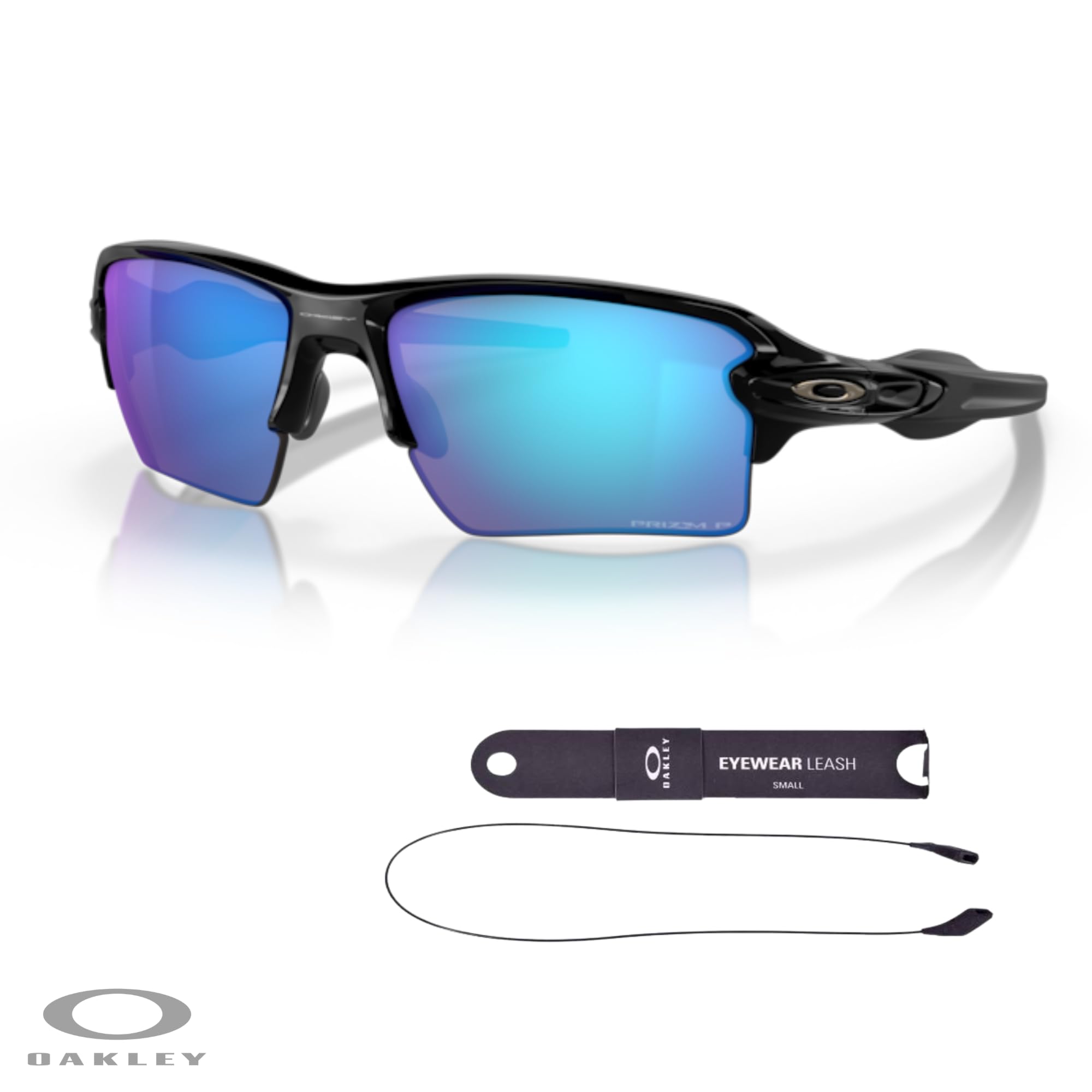 Oakley Flak 2.0 XL OO9188 Rectangle Sunglasses For Men + BUNDLE Leash + Designer iWear Care Kit