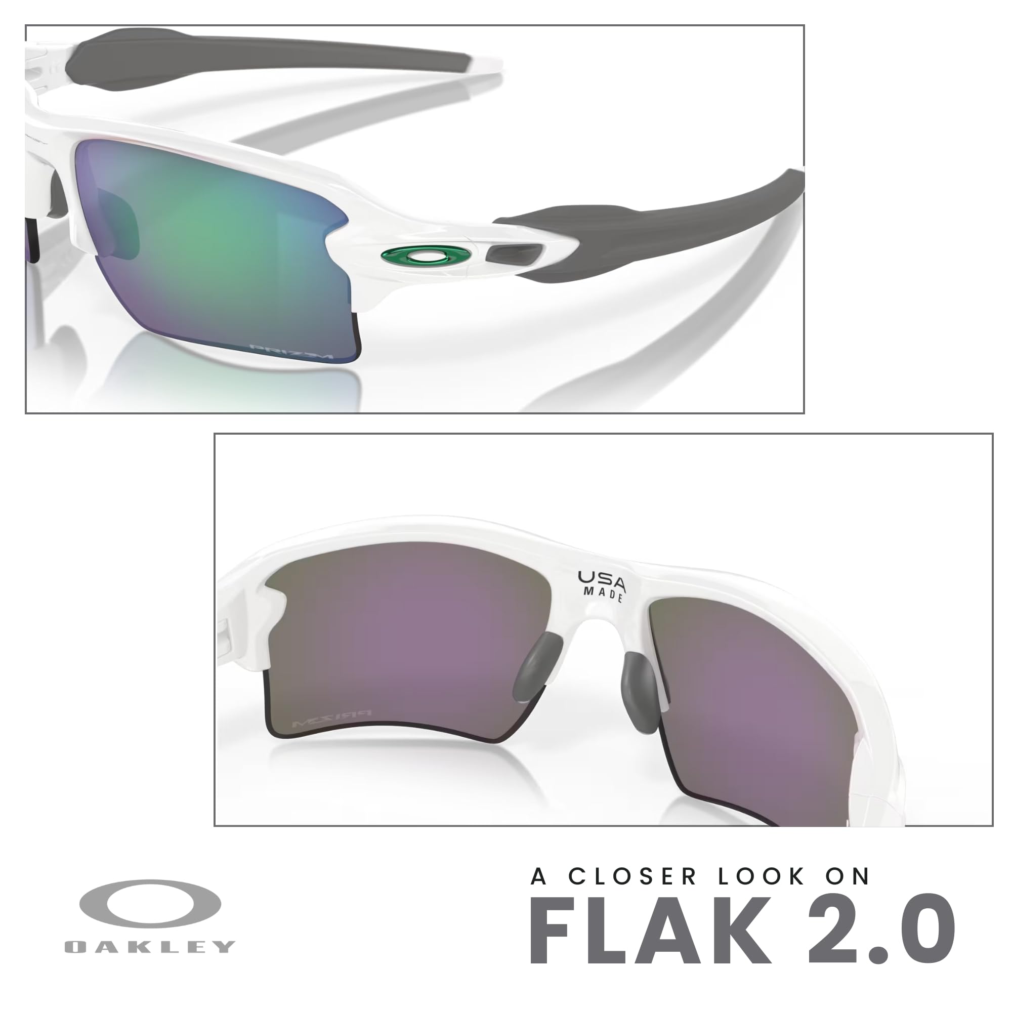 Oakley Flak 2.0 XL OO9188 Rectangle Sunglasses For Men + BUNDLE Leash + Designer iWear Care Kit