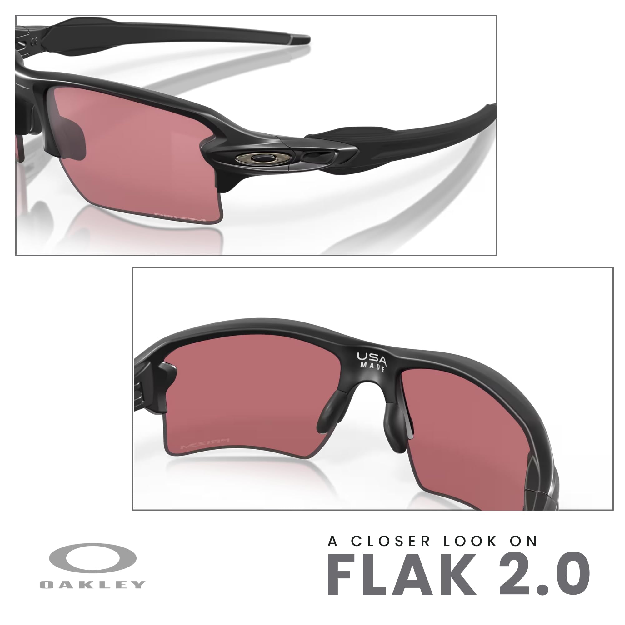 Oakley Flak 2.0 XL OO9188 Rectangle Sunglasses For Men + BUNDLE Leash + Designer iWear Care Kit