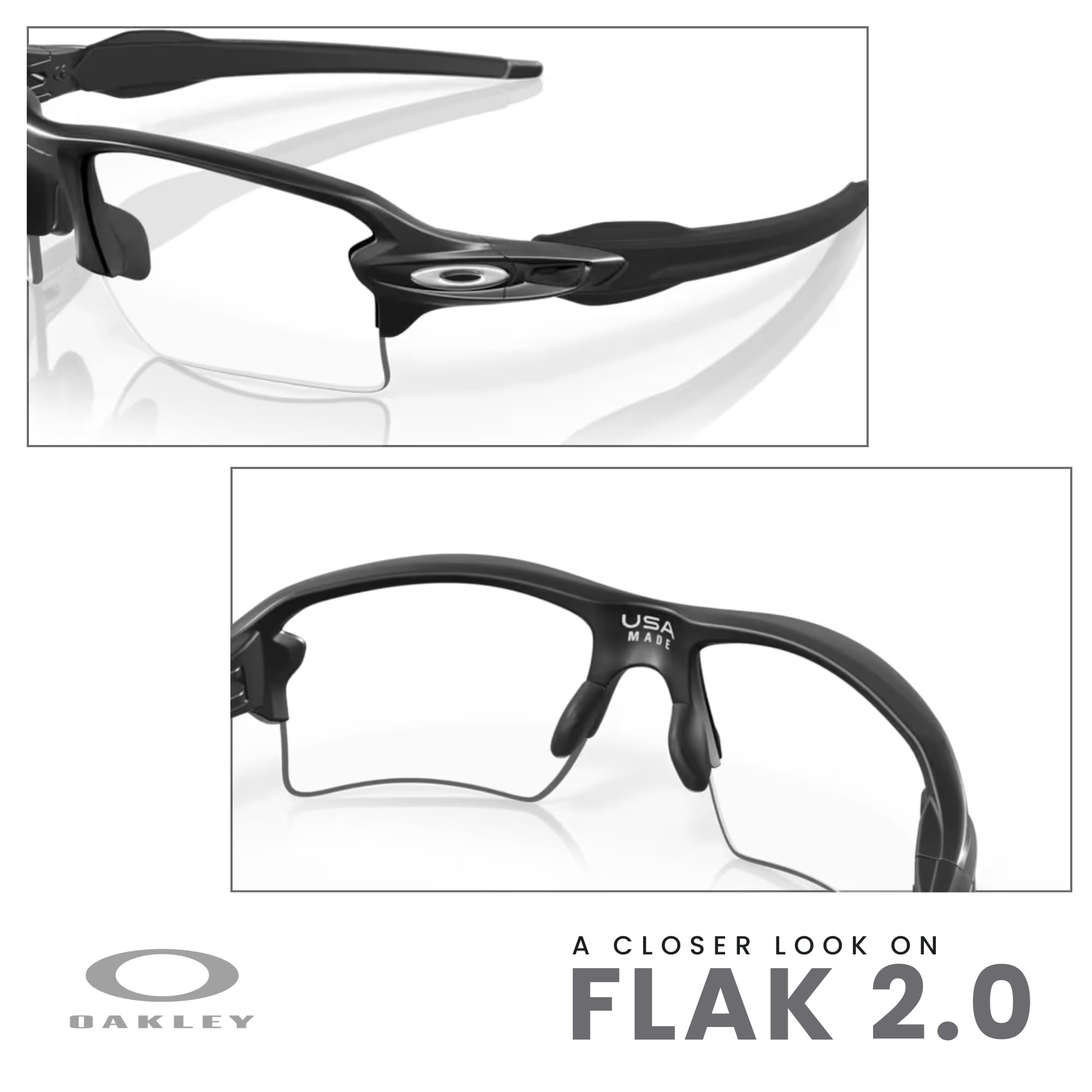 Oakley Flak 2.0 XL OO9188 Rectangle Sunglasses For Men + BUNDLE Leash + Designer iWear Care Kit