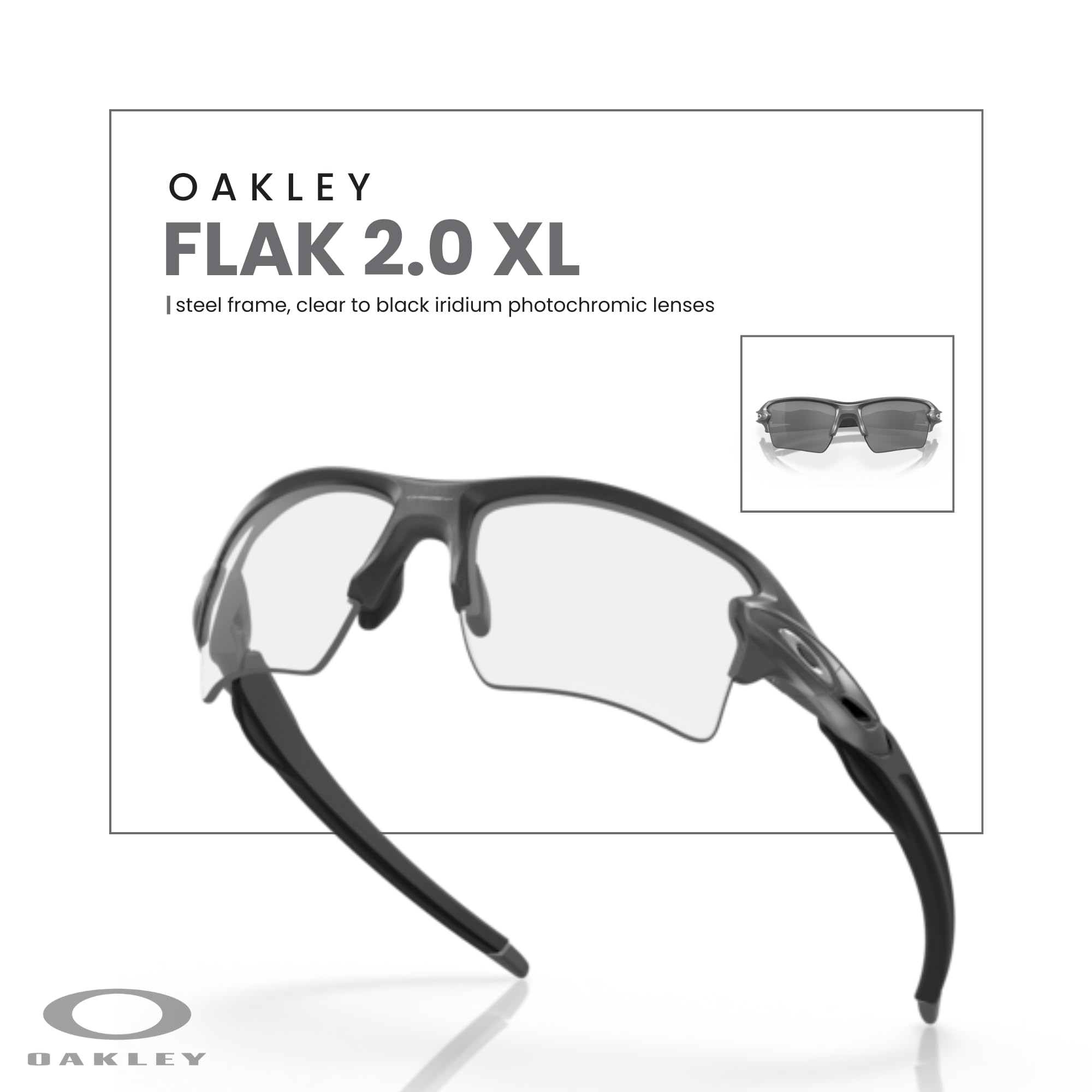 Oakley Flak 2.0 XL OO9188 Rectangle Sunglasses For Men + BUNDLE Leash + Designer iWear Care Kit