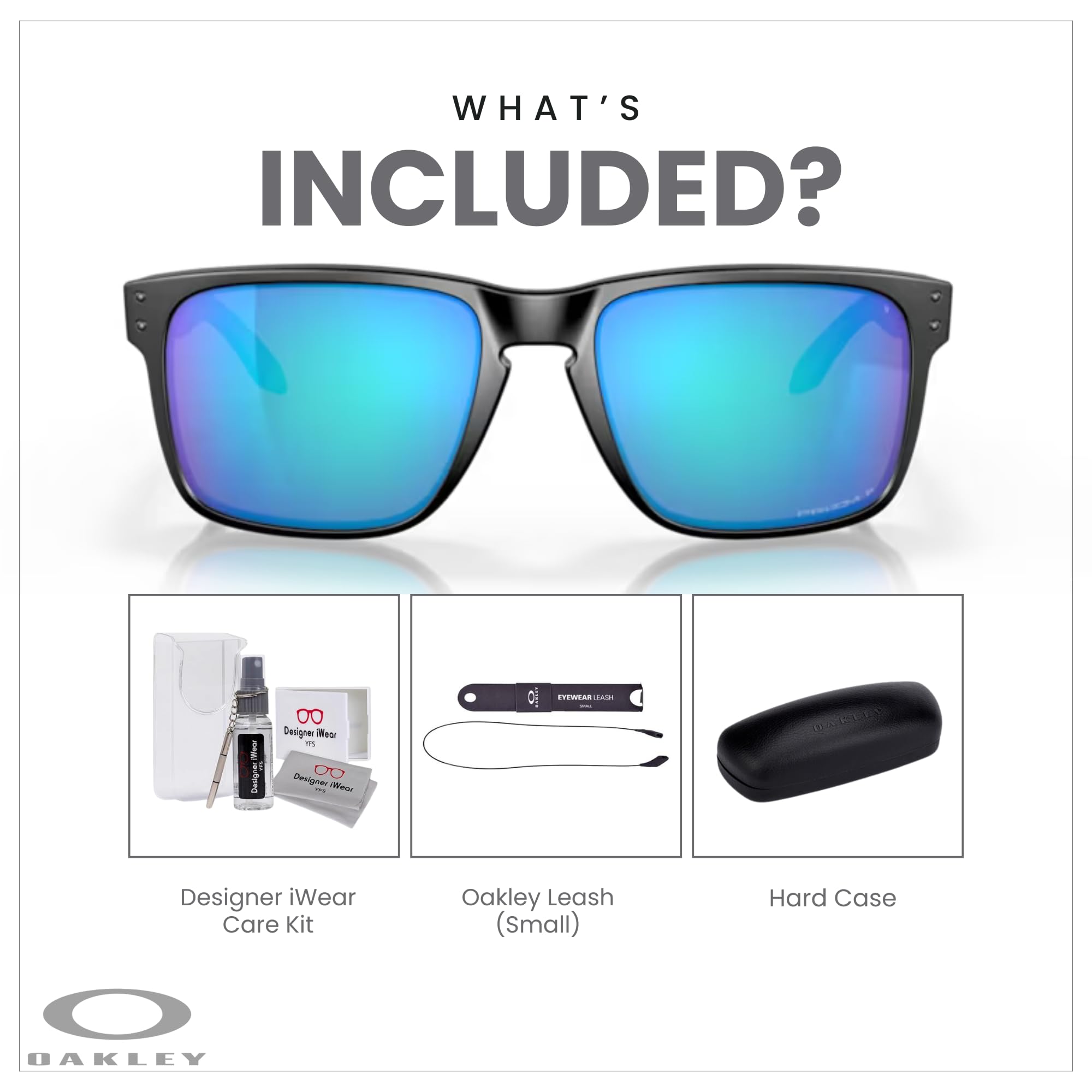 Oakley Holbrook XL OO9417 Square Sunglasses For Men+ BUNDLE Leash +Designer iWear Care Kit