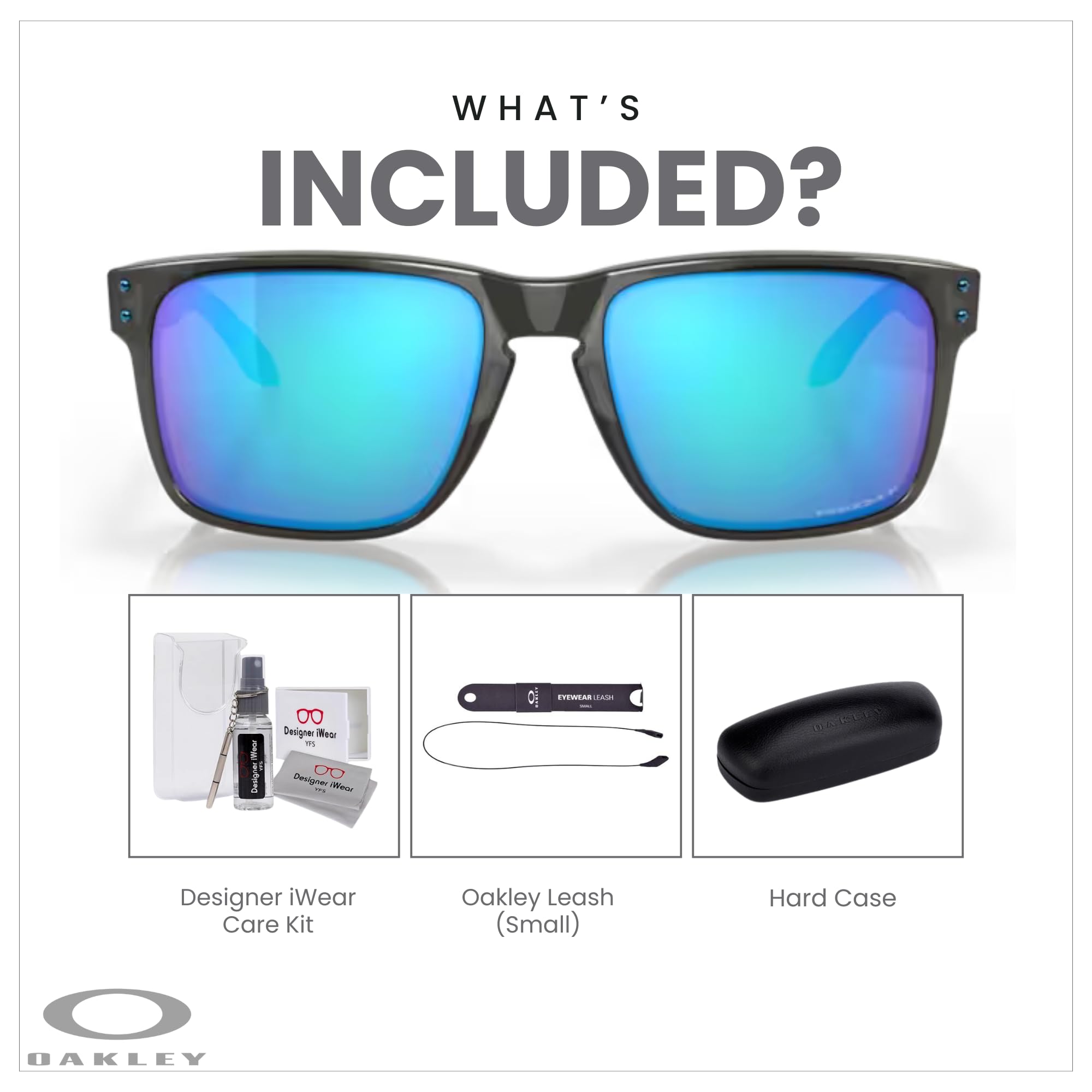 Oakley Holbrook XL OO9417 Square Sunglasses For Men+ BUNDLE Leash +Designer iWear Care Kit