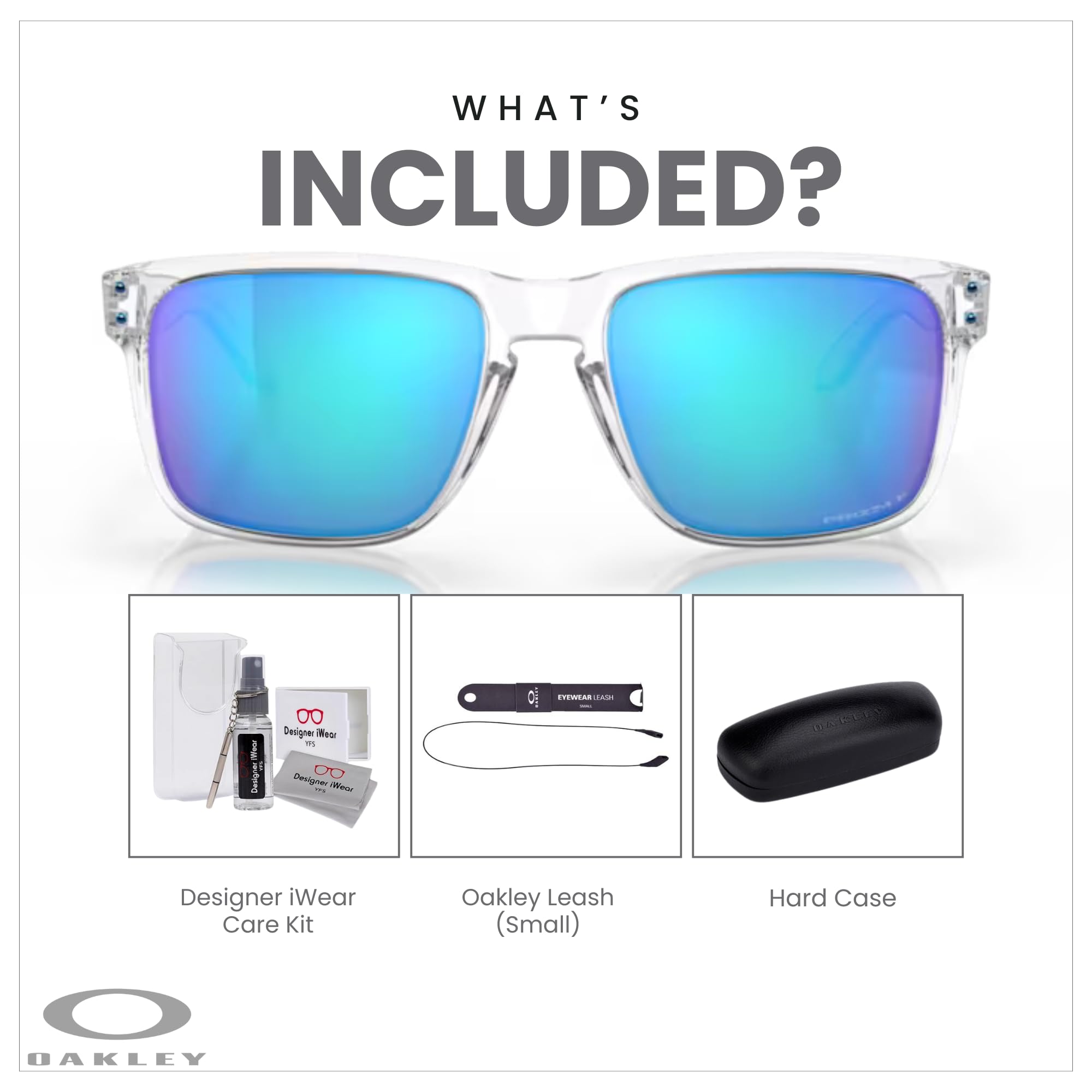 Oakley Holbrook XL OO9417 Square Sunglasses For Men+ BUNDLE Leash +Designer iWear Care Kit