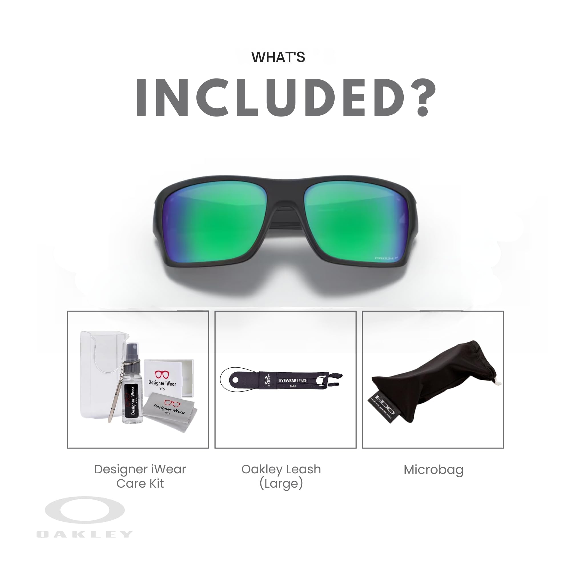 Oakley Turbine OO9263 Rectangular Sunglasses For Men+ BUNDLE Leash + BUNDLE with Designer iWear Eyewear Kit