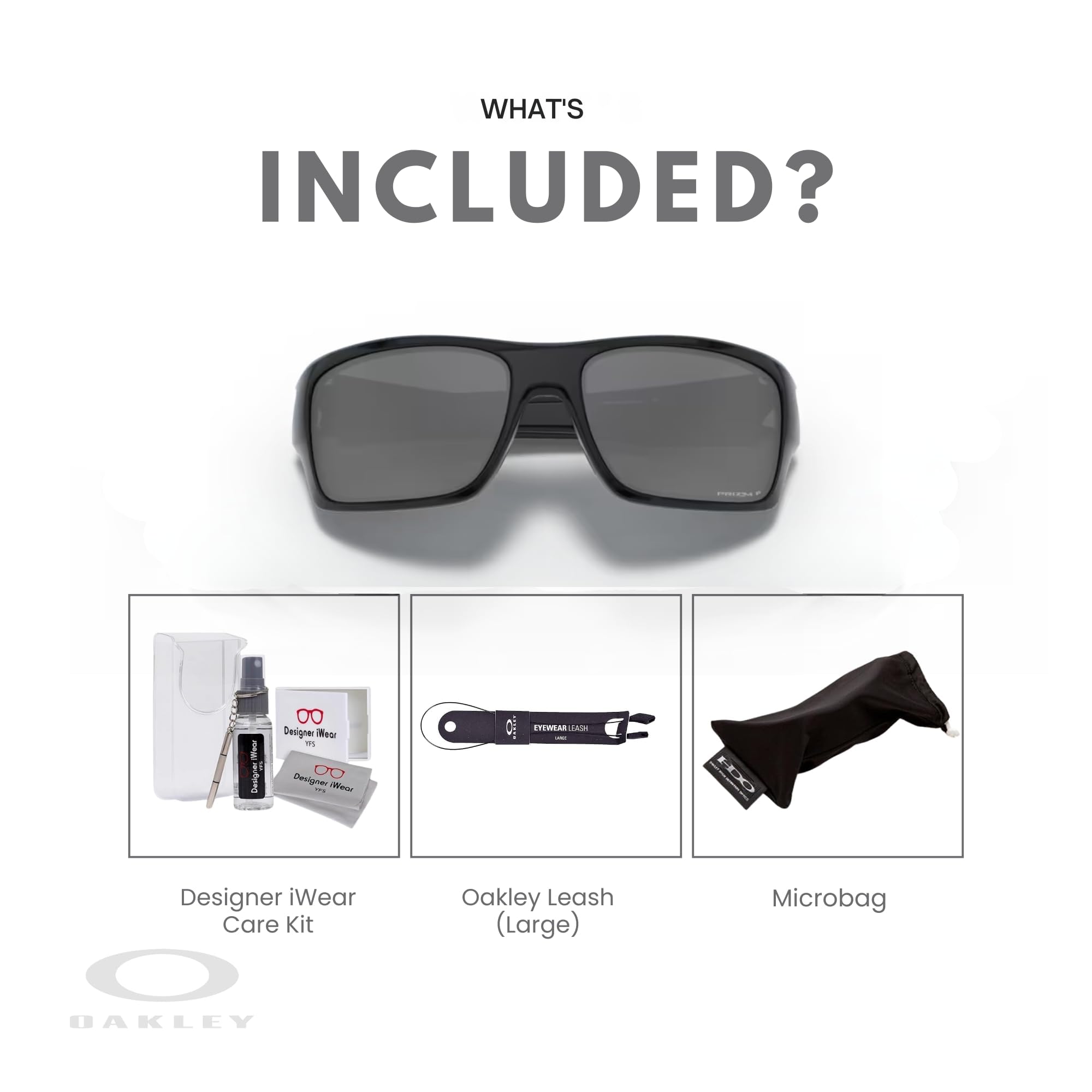 Oakley Turbine OO9263 Rectangular Sunglasses For Men+ BUNDLE Leash + BUNDLE with Designer iWear Eyewear Kit