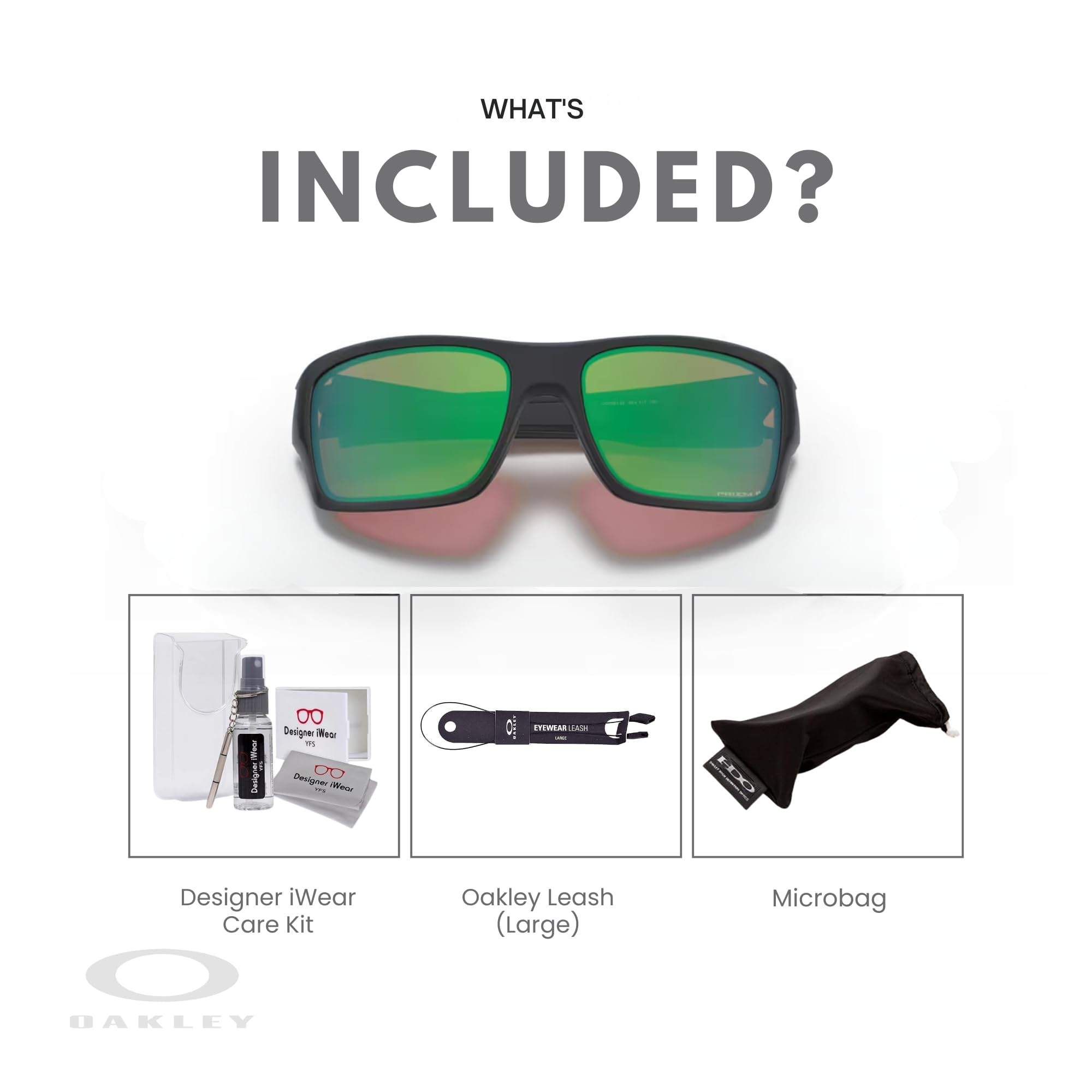 Oakley Turbine OO9263 Rectangular Sunglasses For Men+ BUNDLE Leash + BUNDLE with Designer iWear Eyewear Kit