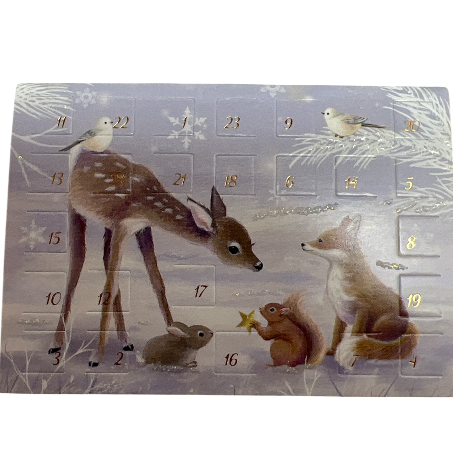 Woodland Deer Friends Winter Miniature  Advent Calendar Card