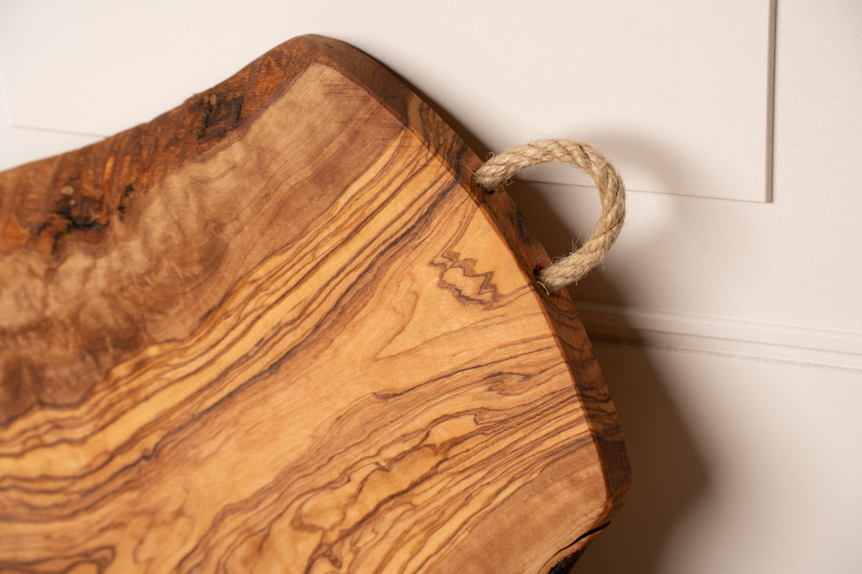 Italian Olivewood Charcuterie Board - Rope Handle by Verve Culture