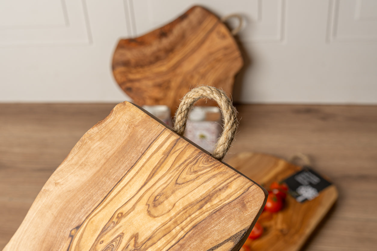 Italian Olivewood Charcuterie Board - Rope Handle by Verve Culture
