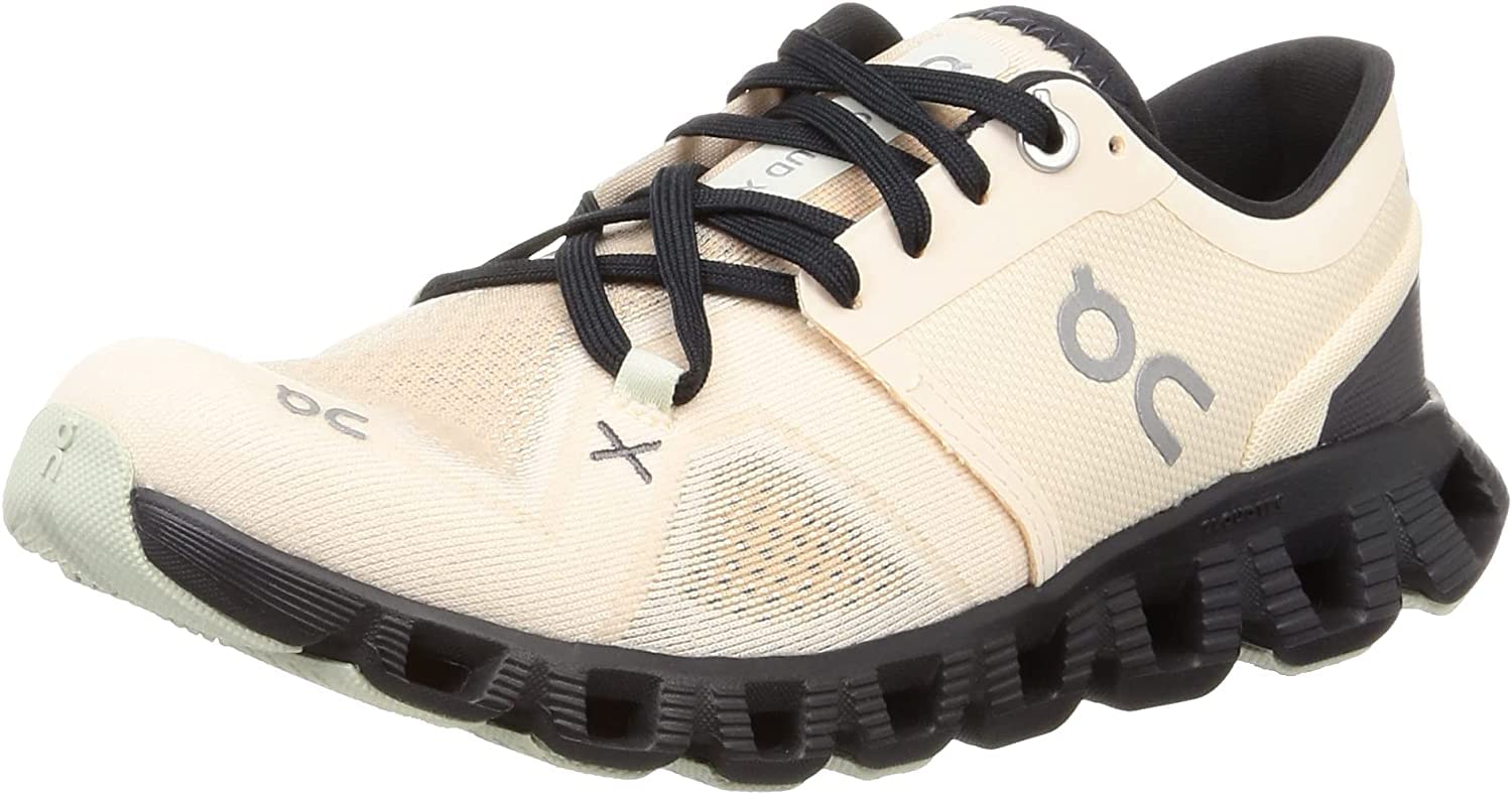 On Women's Cloud X 3 Sneakers, White/Black, 9 Medium US