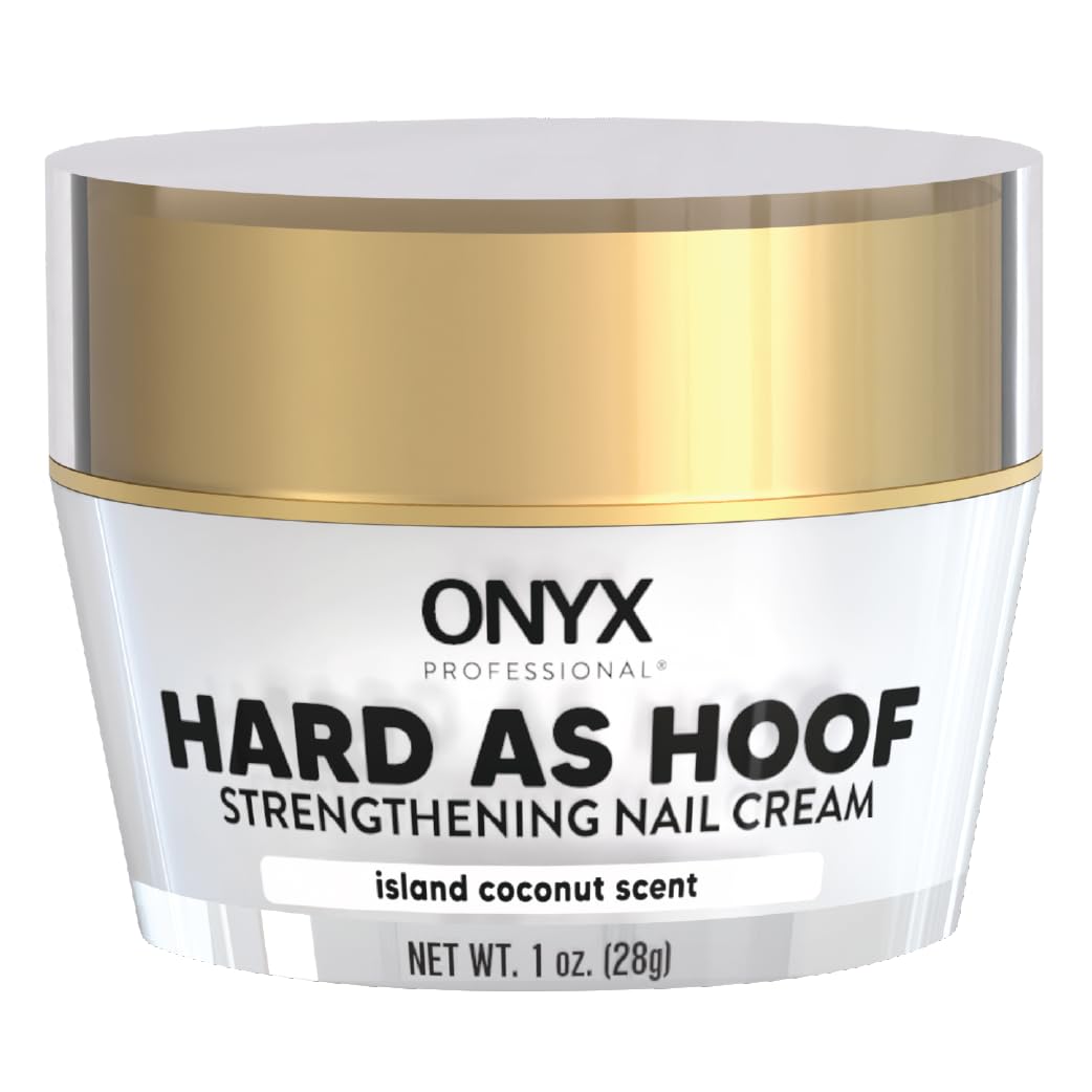 Onyx Professional Hard as Hoof Nail Strengthening Cream with Coconut Scent, Nail Growth & Conditioning Cuticle Cream Stops Splits, Chips, Cracks & Strengthens Nails, 1 oz