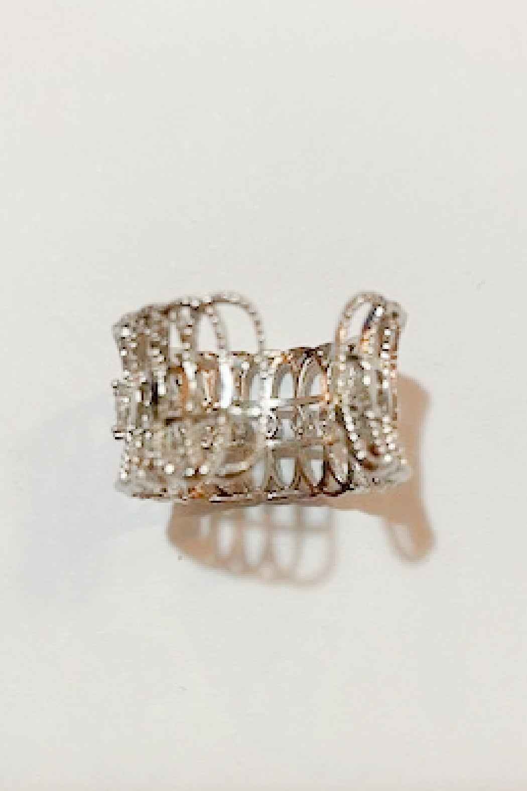 Adjustable Silver Filigree Cz Band by Embellish Your Life