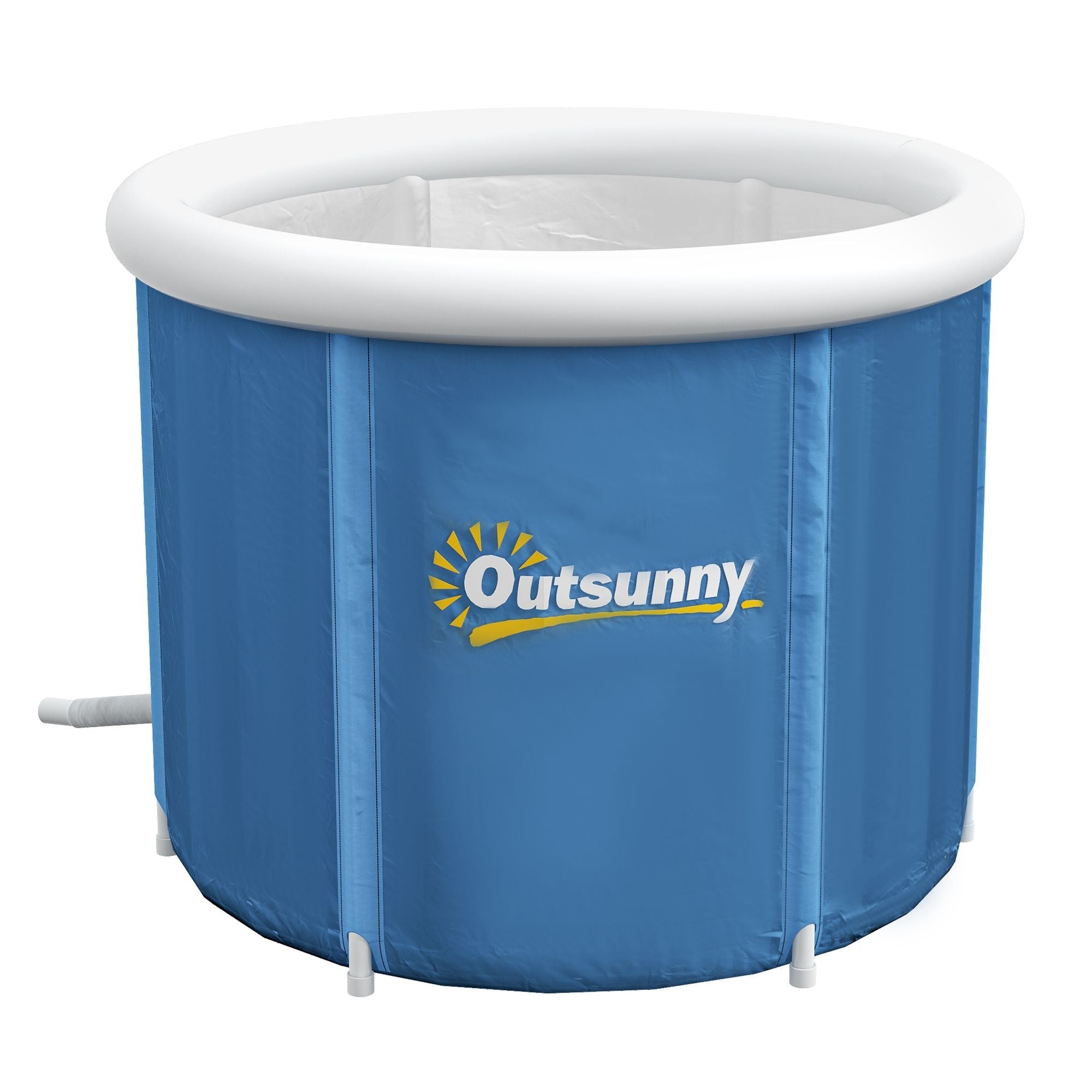 Outsunny Cold Plunge Tub, Portable Ice Bath Cold Water Therapy Tub with Thermo Lid, for Athletes Recovery, Dark Blue