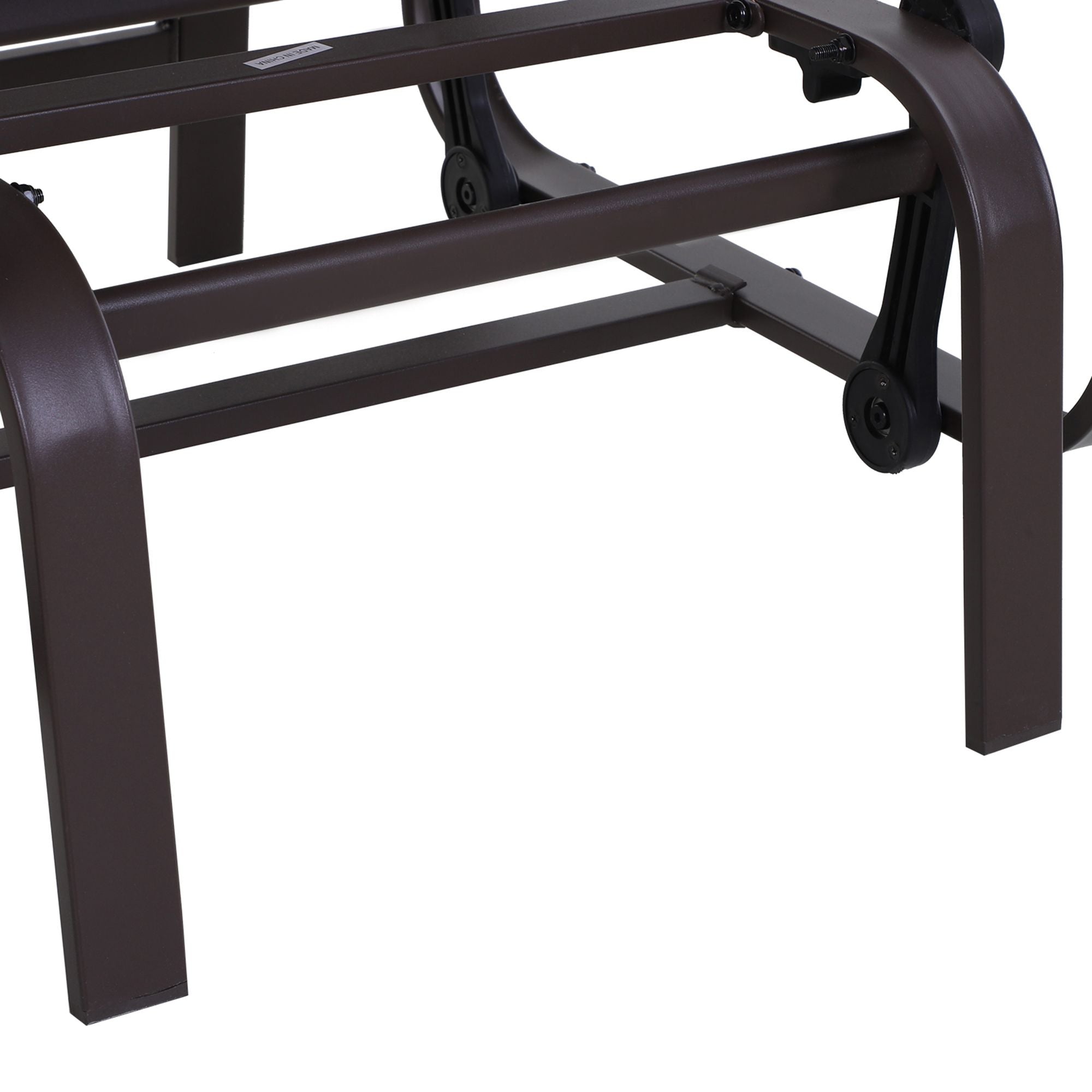 Outsunny Gliding Lounger Chair, Outdoor Swinging Chair with Smooth Rocking Arms and Lightweight Construction for Patio Backyard, Brown