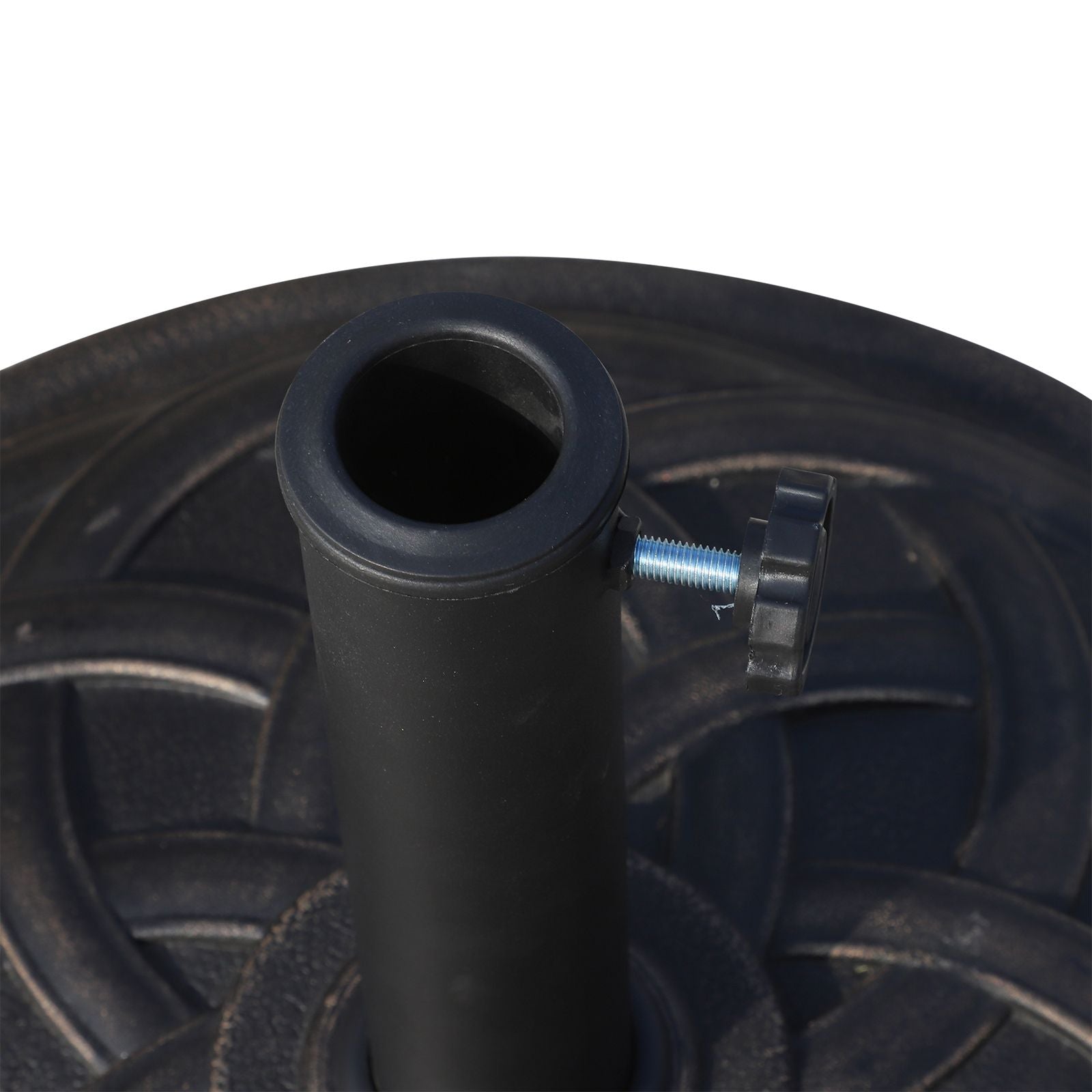 Outsunny Round Bronze Resin 22" 42 lbs Umbrella Base, Decorative Pattern, Fits Φ1.5", Φ1.89" Poles - Sturdy Parasol Stand for Garden