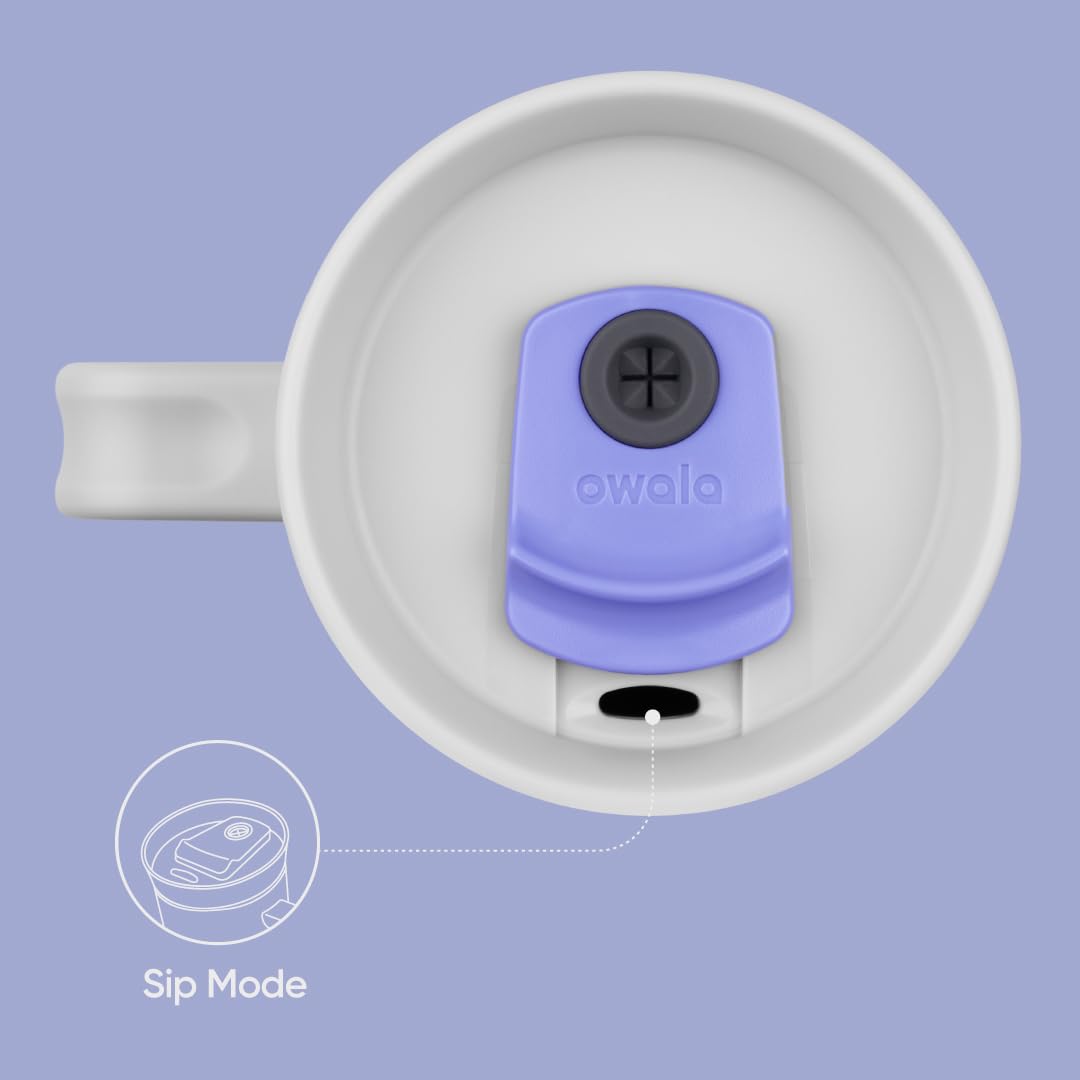 Owala Stainless Steel Triple Layer Insulated Travel Tumbler with Spill Resistant Lid, Straw, and Carry Handle, BPA Free, 40 oz, Dark Blue (Saltwater Starfish)