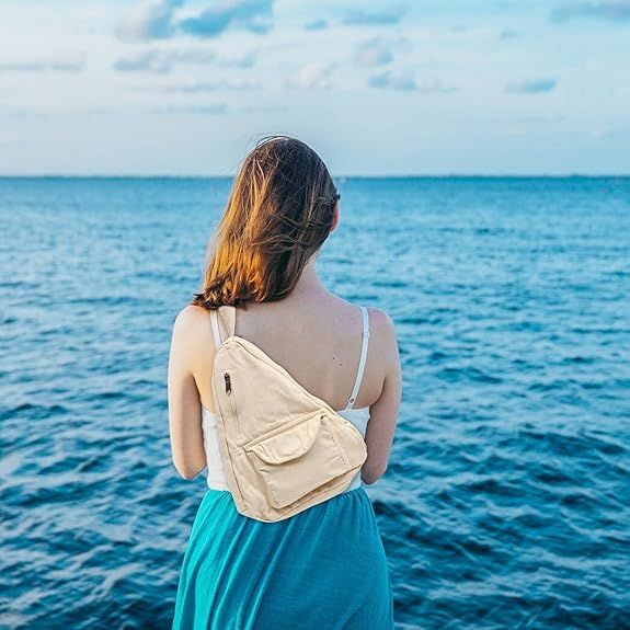 PACKOVE Casual Crossbody Bag Large Capacity Crossbody Bag Canvas Shoulder Bag Travel Crossbody Bag