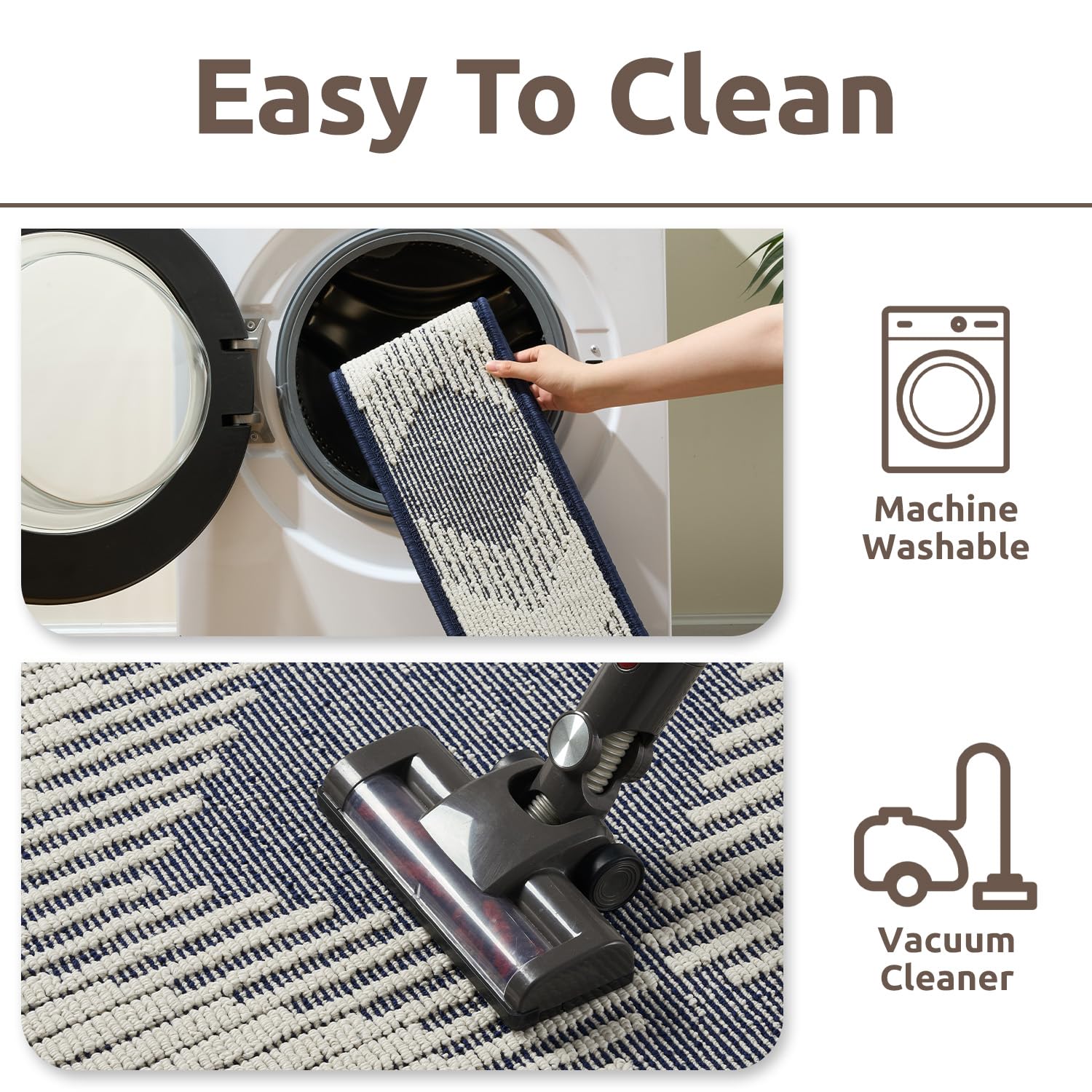 PADOOR 15PC Stair-Treads Non Slip, 3D Peel and Stick Stair Treads for Wooden Steps Indoor, Stair-Carpet Treads Washable Reusable Adhesive Stair-Runner Rugs for Kids and Dogs 8"x30" Brown