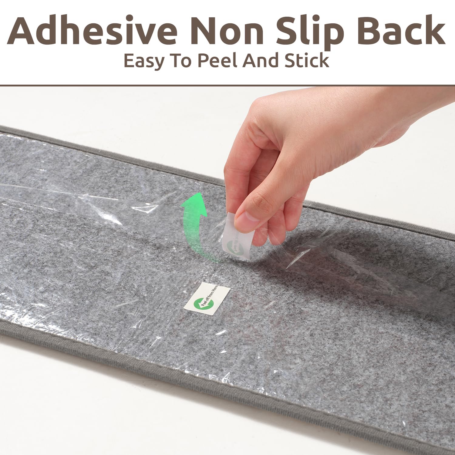 PADOOR 15PC Stair-Treads Non Slip, 3D Peel and Stick Stair Treads for Wooden Steps Indoor, Stair-Carpet Treads Washable Reusable Adhesive Stair-Runner Rugs for Kids and Dogs 8"x30" Brown