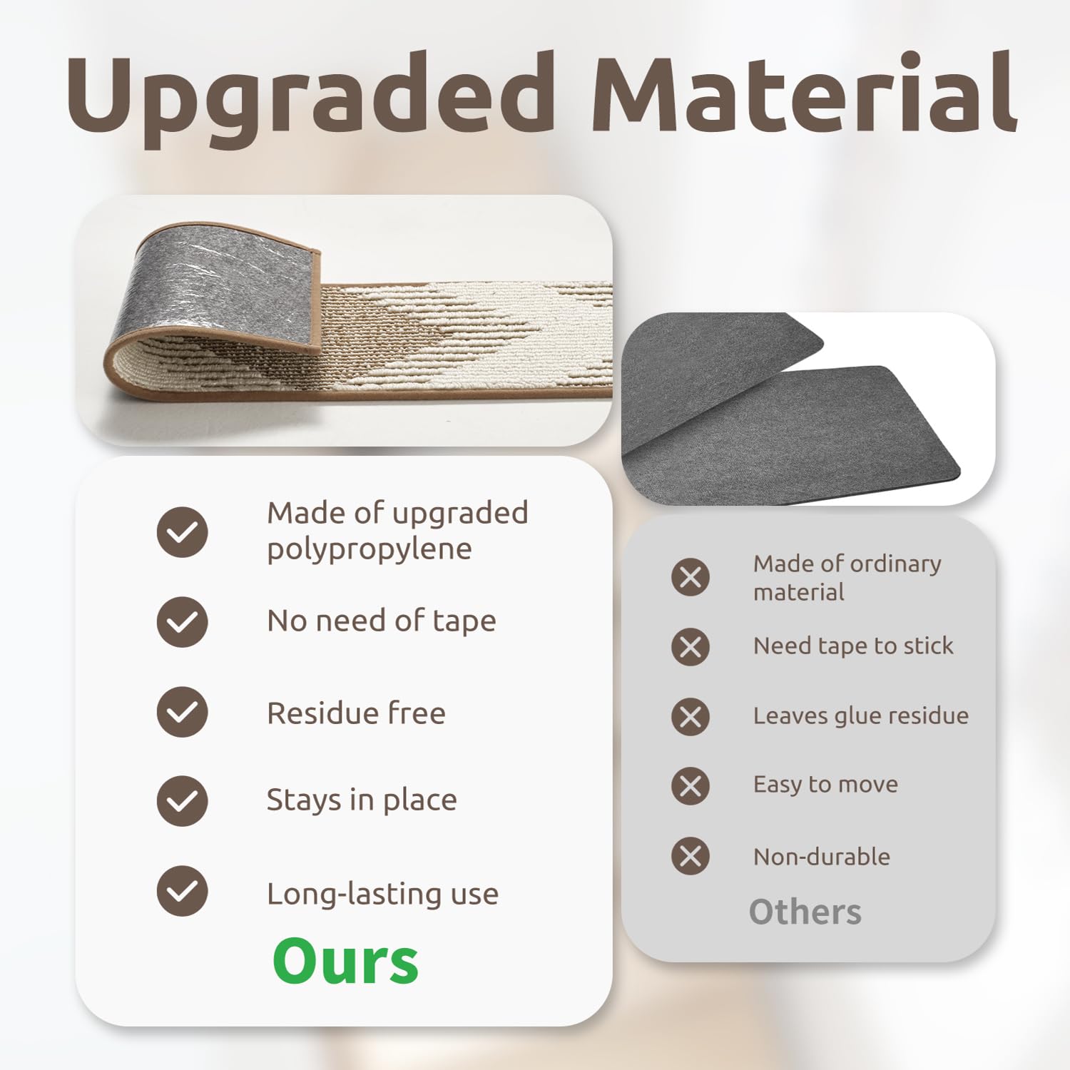 PADOOR 15PC Stair-Treads Non Slip, 3D Peel and Stick Stair Treads for Wooden Steps Indoor, Stair-Carpet Treads Washable Reusable Adhesive Stair-Runner Rugs for Kids and Dogs 8"x30" Brown