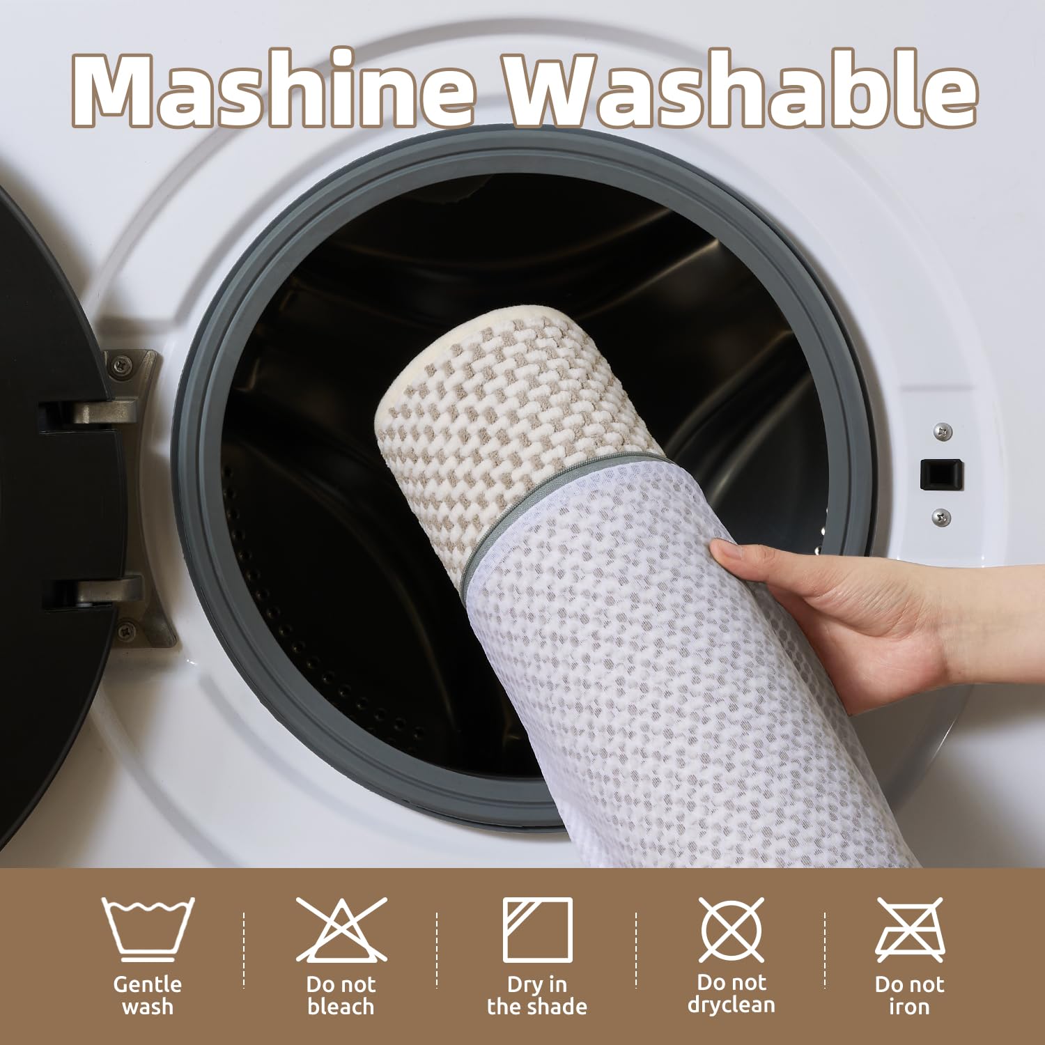 PADOOR-Bath Mat-Super Absorbent Chenille Bathroom Mats-Rubber Backed Bath Mats for Bathroom Non Slip, Machine Washable Bathroom Rugs Front of Bathtub,Shower Room,Sink-17×28, Beige&Cream