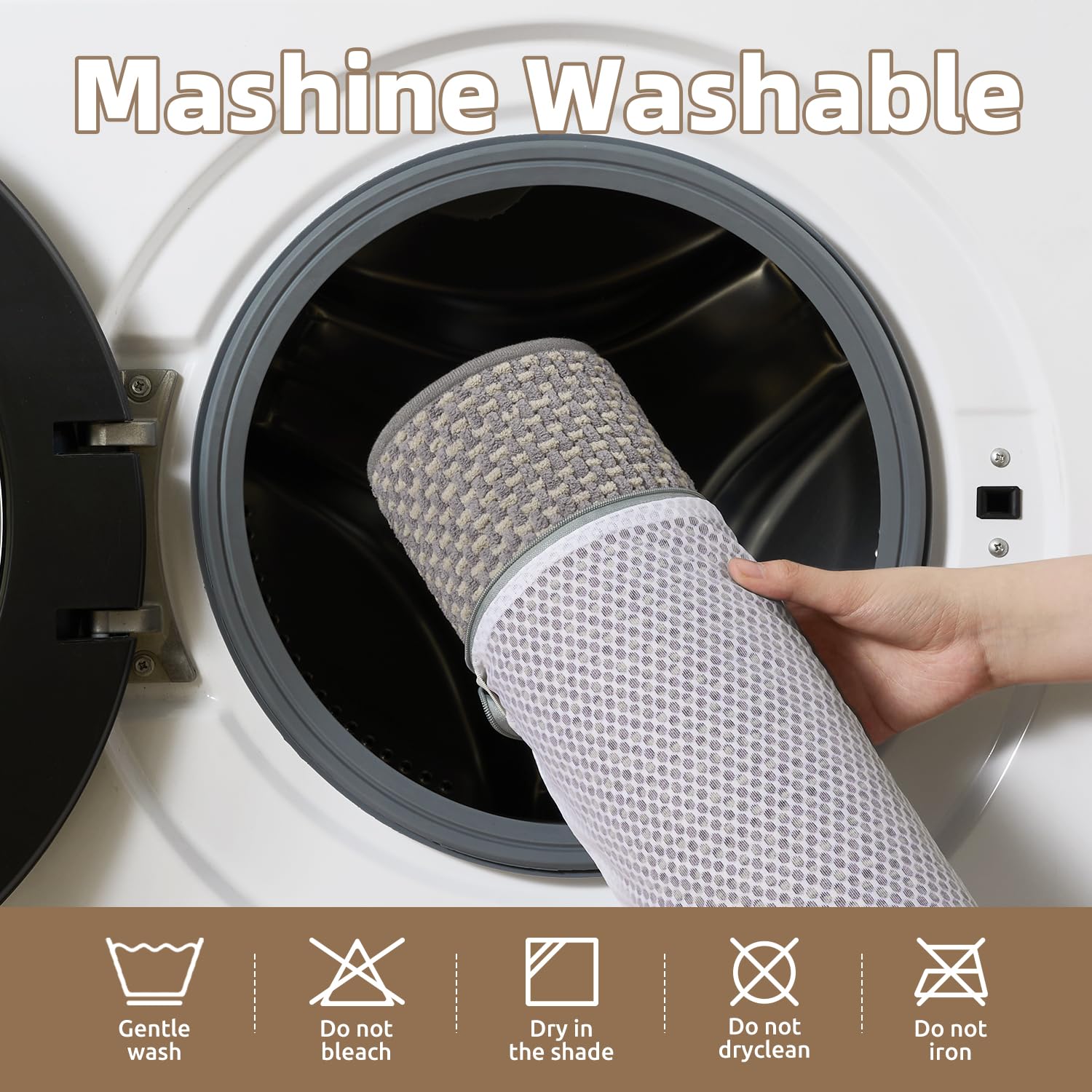 PADOOR-Bath Mat-Super Absorbent Chenille Bathroom Mats-Rubber Backed Bath Mats for Bathroom Non Slip, Machine Washable Bathroom Rugs Front of Bathtub,Shower Room,Sink-17×28, Beige&Cream