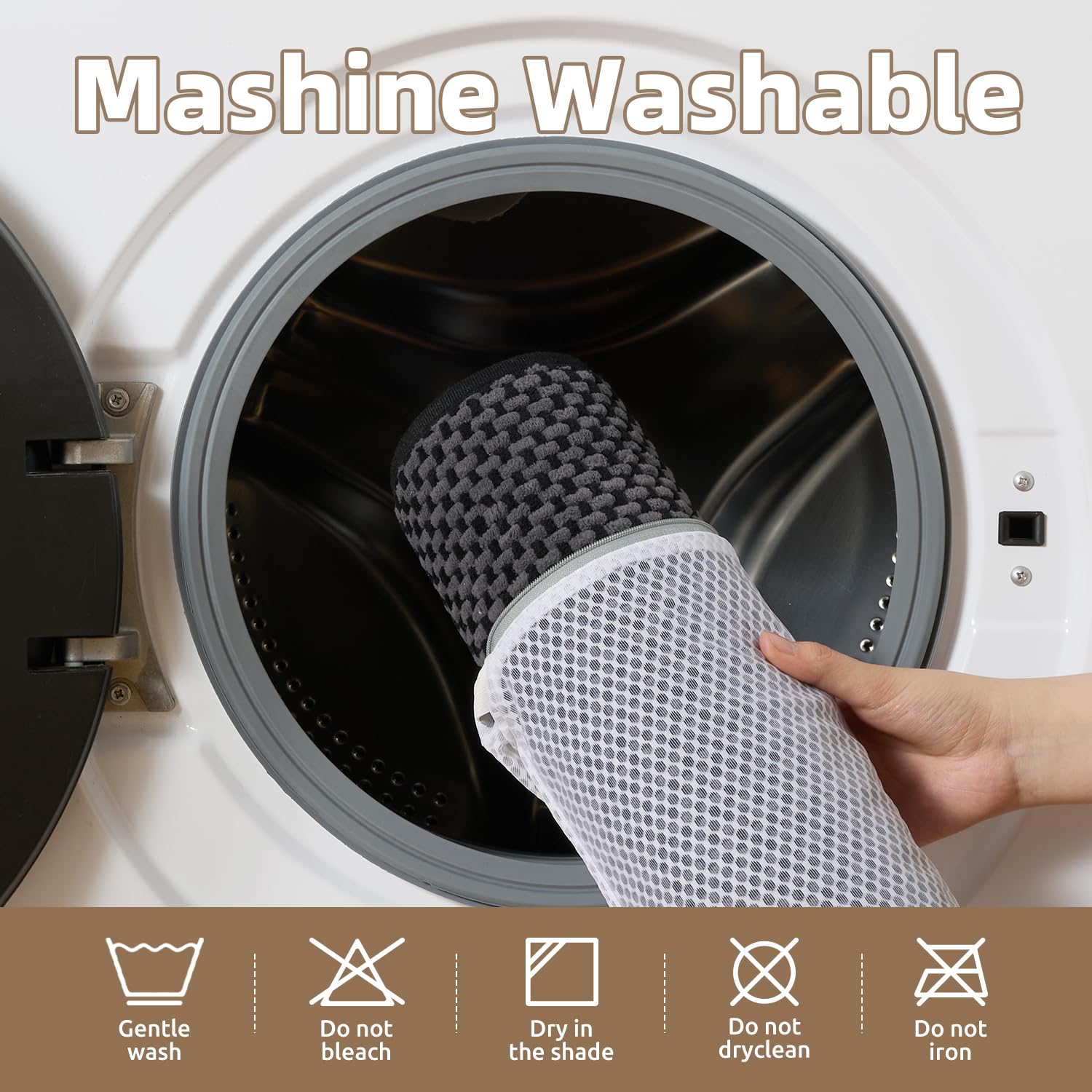 PADOOR-Bath Mat-Super Absorbent Chenille Bathroom Mats-Rubber Backed Bath Mats for Bathroom Non Slip, Machine Washable Bathroom Rugs Front of Bathtub,Shower Room,Sink-17×28, Beige&Cream