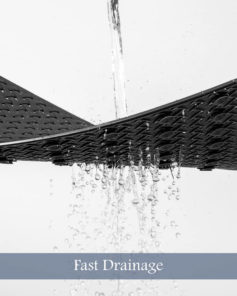 PADOOR Bathtub-Mat Non Slip with Suction Cups and Drain Holes, Machine Washable Shower Mat Anti Slip Bath Mat for Tub for Kids (14"x27" Gray)