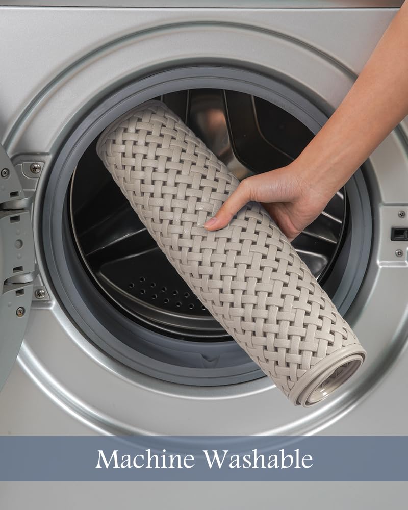 PADOOR Bathtub-Mat Non Slip with Suction Cups and Drain Holes, Machine Washable Shower Mat Anti Slip Bath Mat for Tub for Kids (14"x27" Gray)