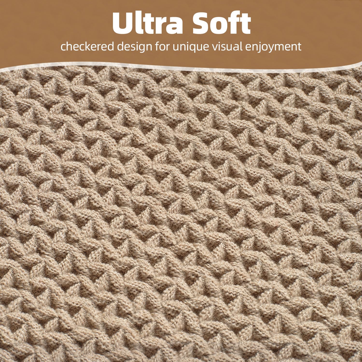 PADOOR Checkered Bath Mat, Super Absorbent Non Slip Bath Mats for Bathroom Floor 3D Two Tone Woven Bathroom Mat with Tassels Machine Washable Bathroom Rugs Beside Tub, 17" x 24", Brown & Cream