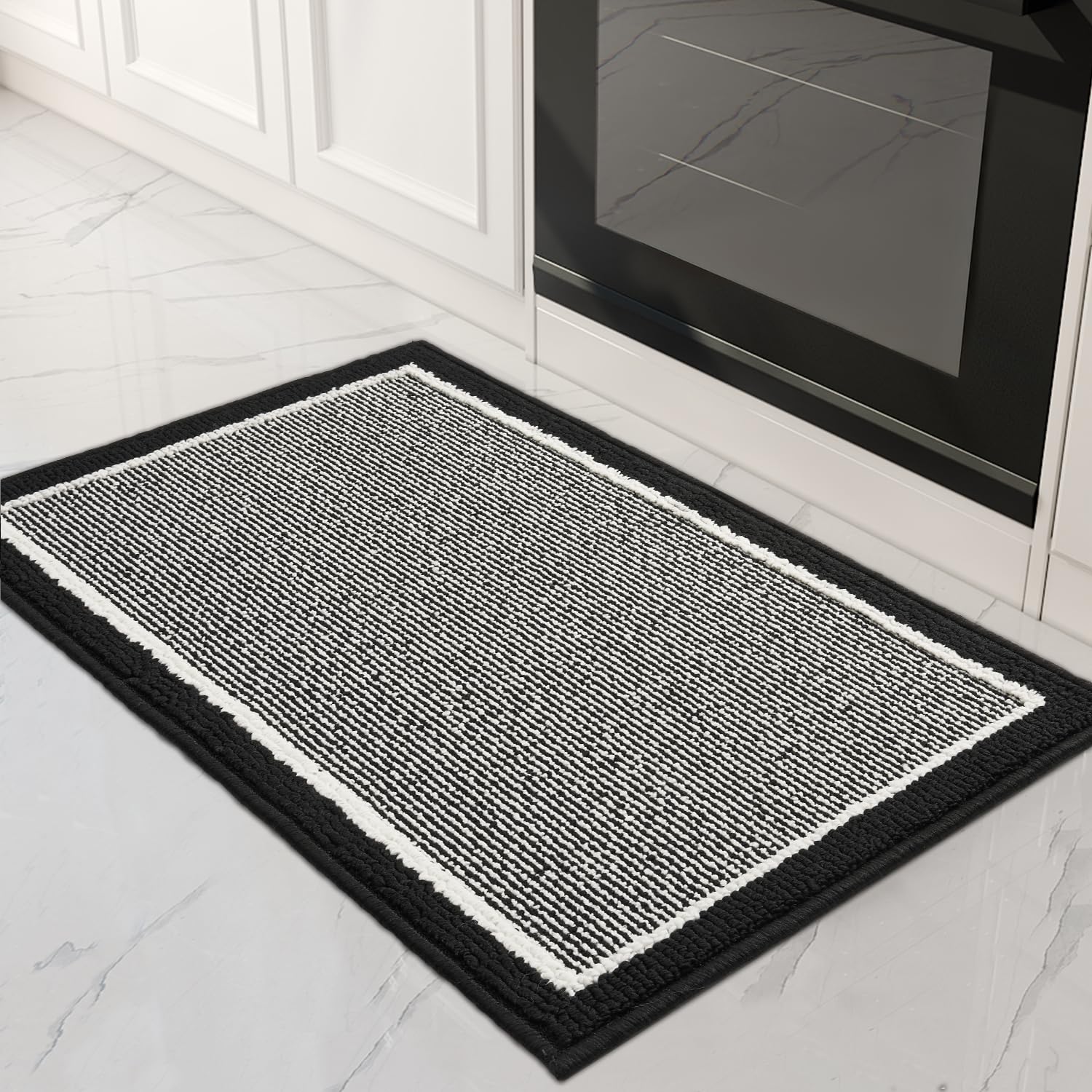 PADOOR Kitchen-Mats for Floor 100% Polypropylene Kitchen Rugs Non Slip Washable, Durable Dirt Resist TPR Backed Kitchen Floor Mat, 20"x32", Beige
