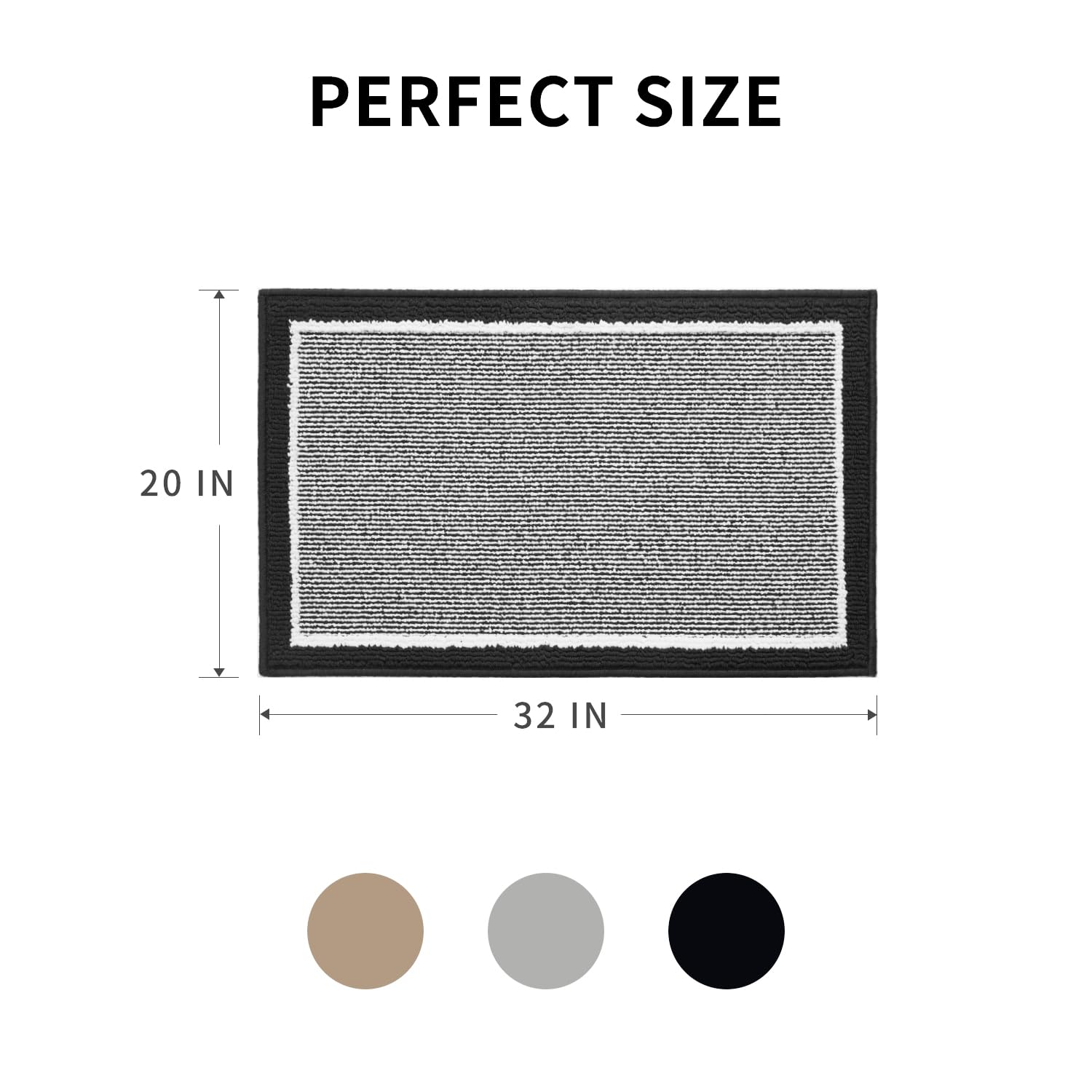 PADOOR Kitchen-Mats for Floor 100% Polypropylene Kitchen Rugs Non Slip Washable, Durable Dirt Resist TPR Backed Kitchen Floor Mat, 20"x32", Beige