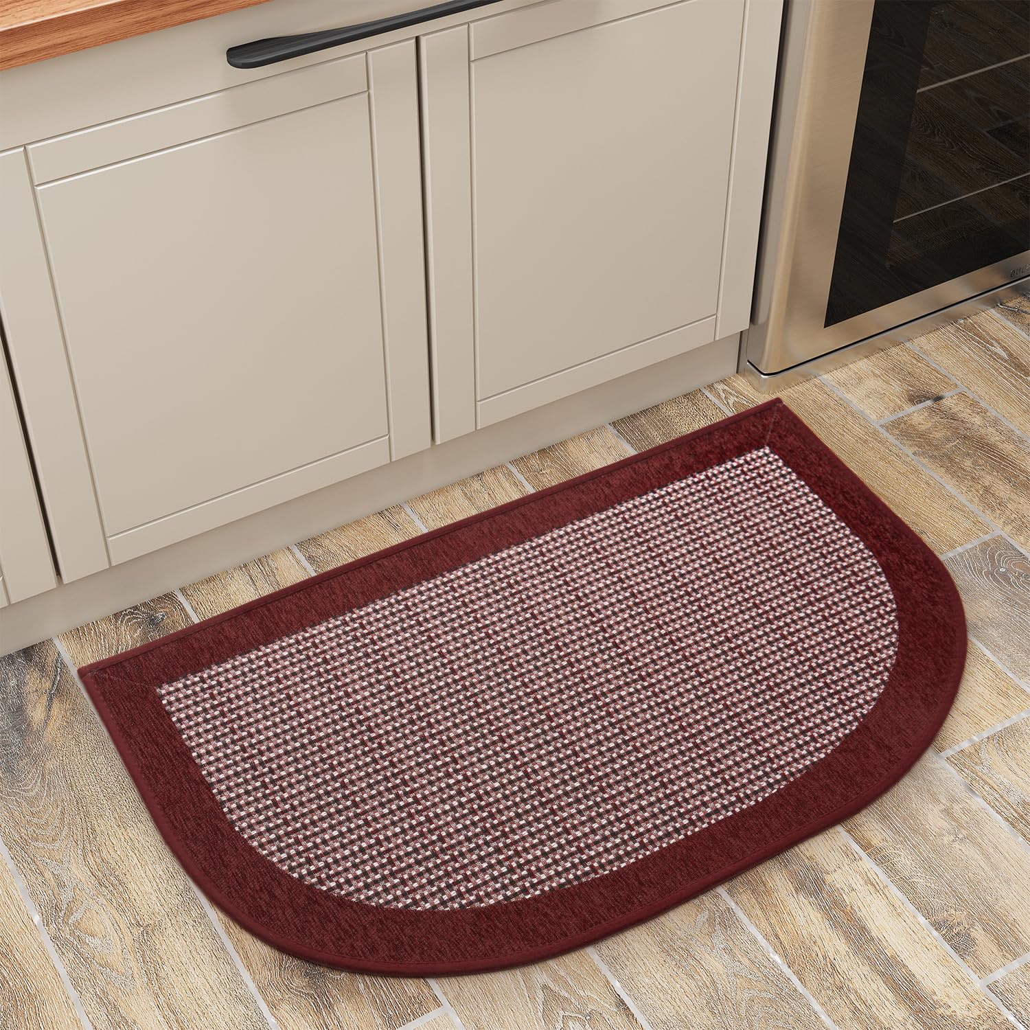 PADOOR Kitchen Mats for Floor, Kitchen Rugs Non Slip Washable, Rubber Backed Kitchen Runner Super Absorbent Kitchen Floor Mat Sink Rug, 20”x47” Grey